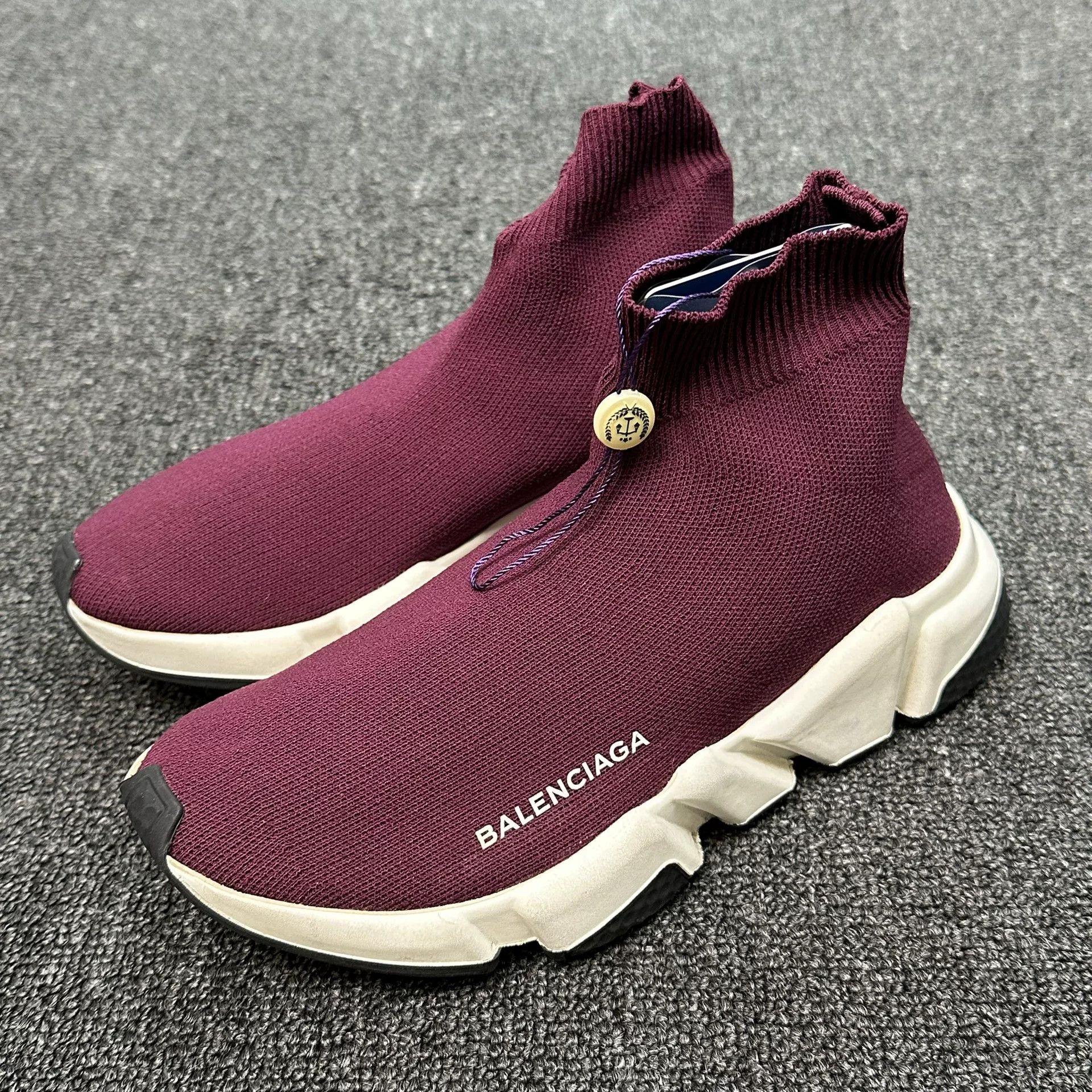 Balenciaga Balenciaga Burgundy Speed Trainer Sneakers 35 Size US 5 / IT 35 - 3 Thumbnail