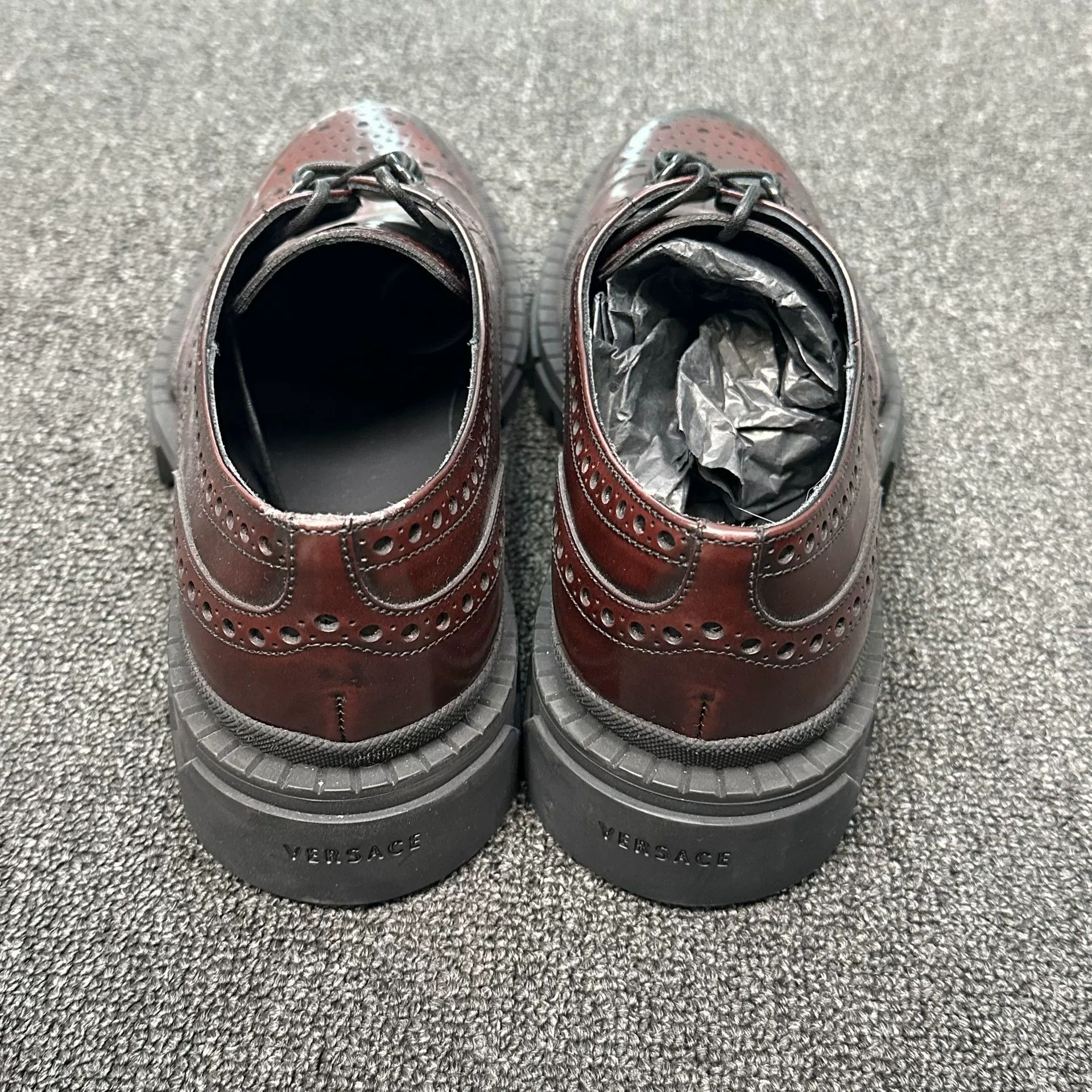 Versace Versace Burgundy Brogue Leather Shoes 42 Size US 9 / EU 42 - 4 Thumbnail
