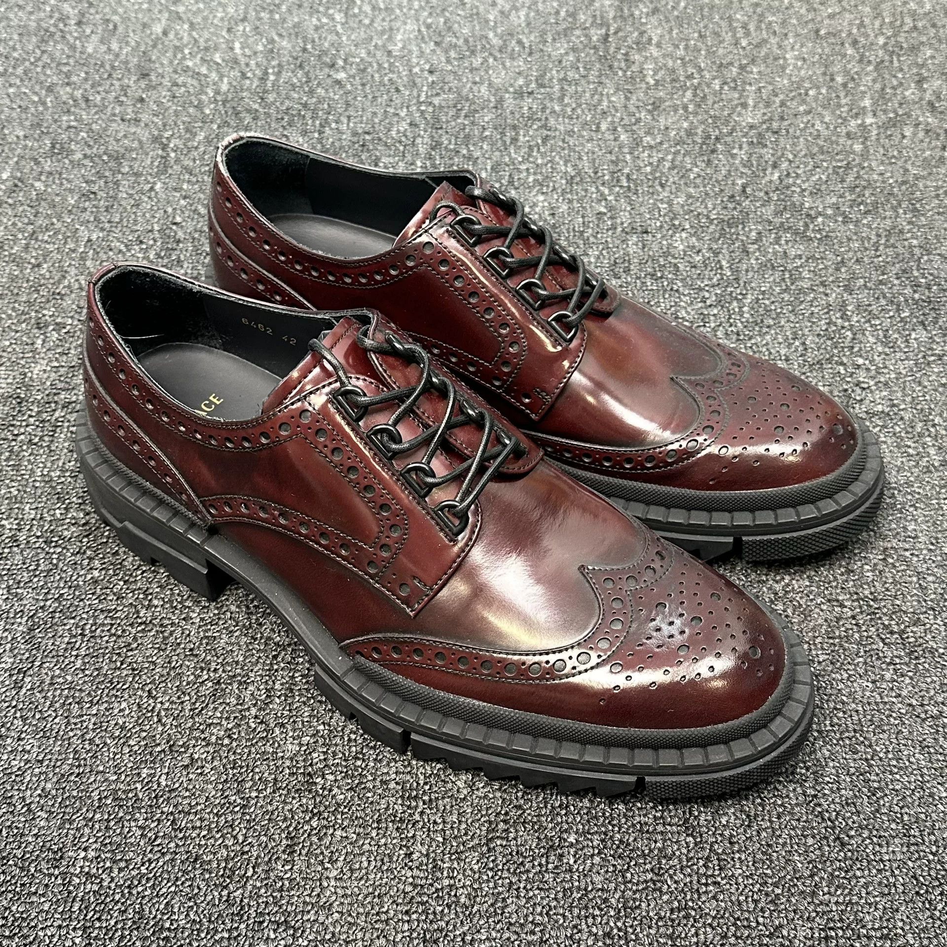 Versace Versace Burgundy Brogue Leather Shoes 42 Size US 9 / EU 42 - 2 Thumbnail