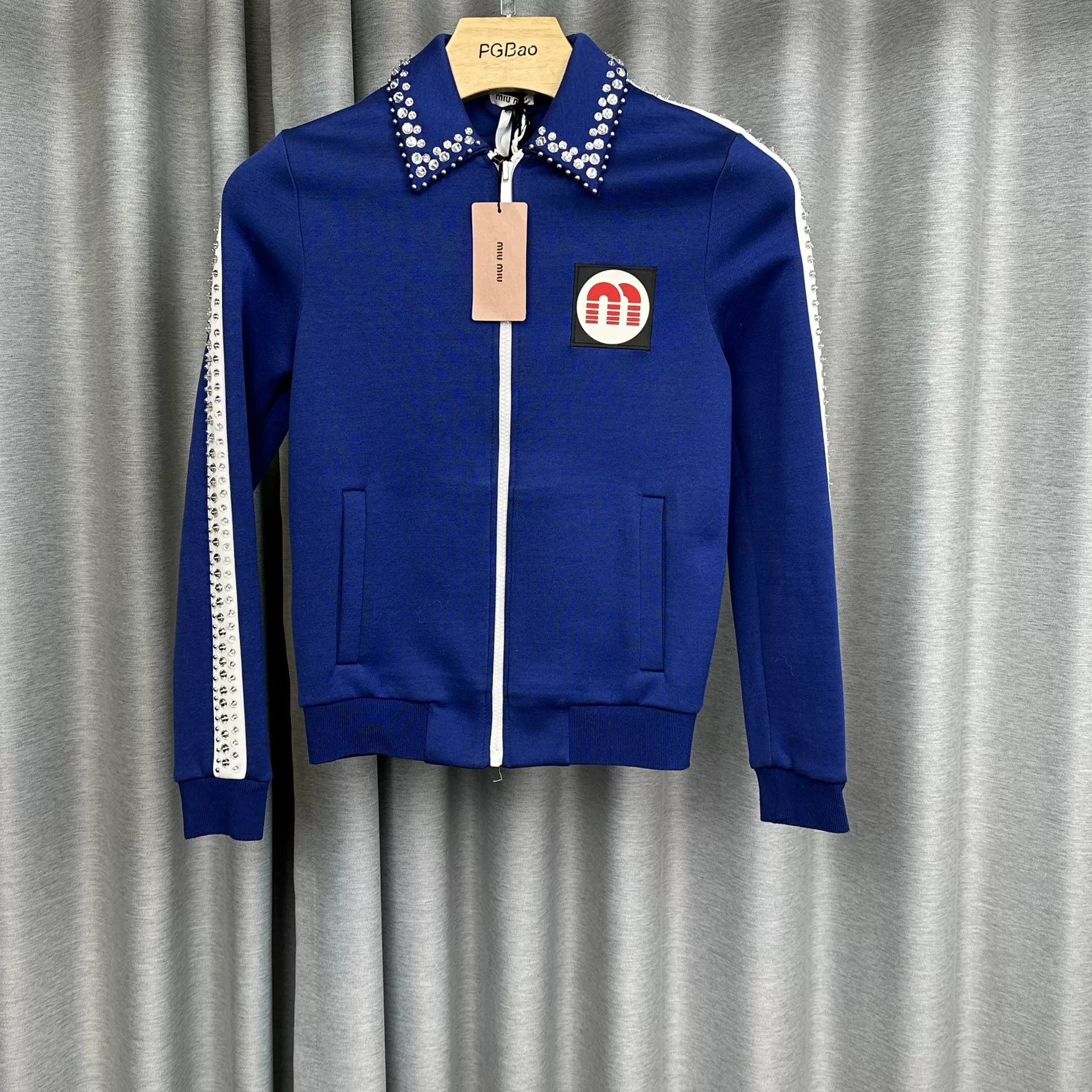 Miu Miu Miu Miu Rhinestone Trim Track Jacket Size XS Size XS / US 0-2 / IT 36-38 - 2 Thumbnail
