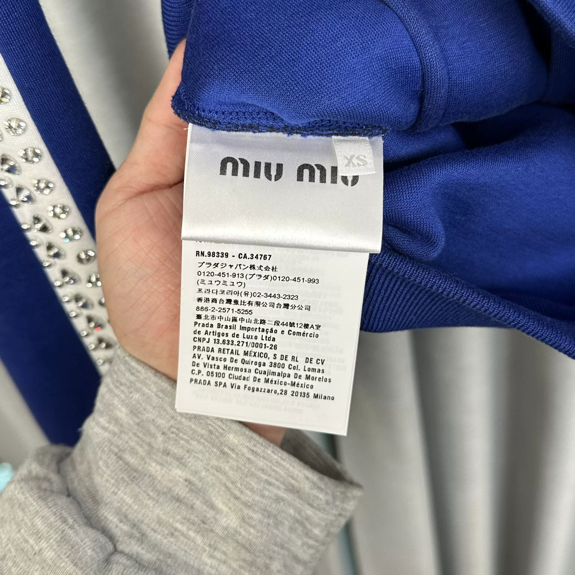 Miu Miu Miu Miu Rhinestone Trim Track Jacket Size XS Size XS / US 0-2 / IT 36-38 - 5 Thumbnail