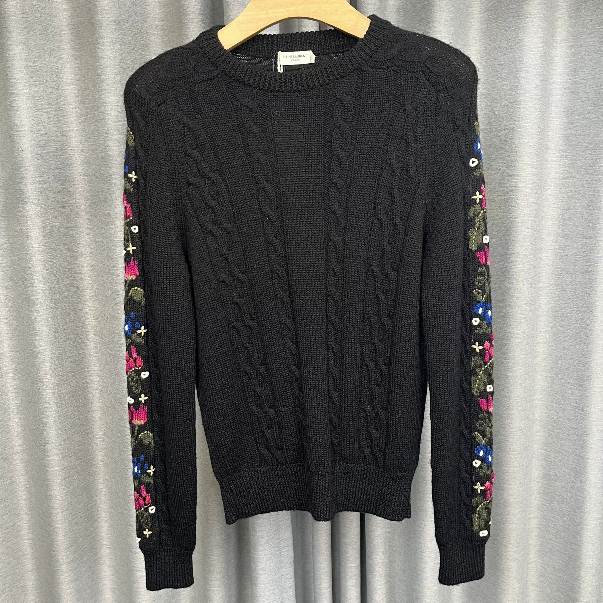 Saint Laurent Paris Saint Laurent Embroidered Sleeve Knit Sweater S Size US S / EU 44-46 / 1 - 2 Thumbnail