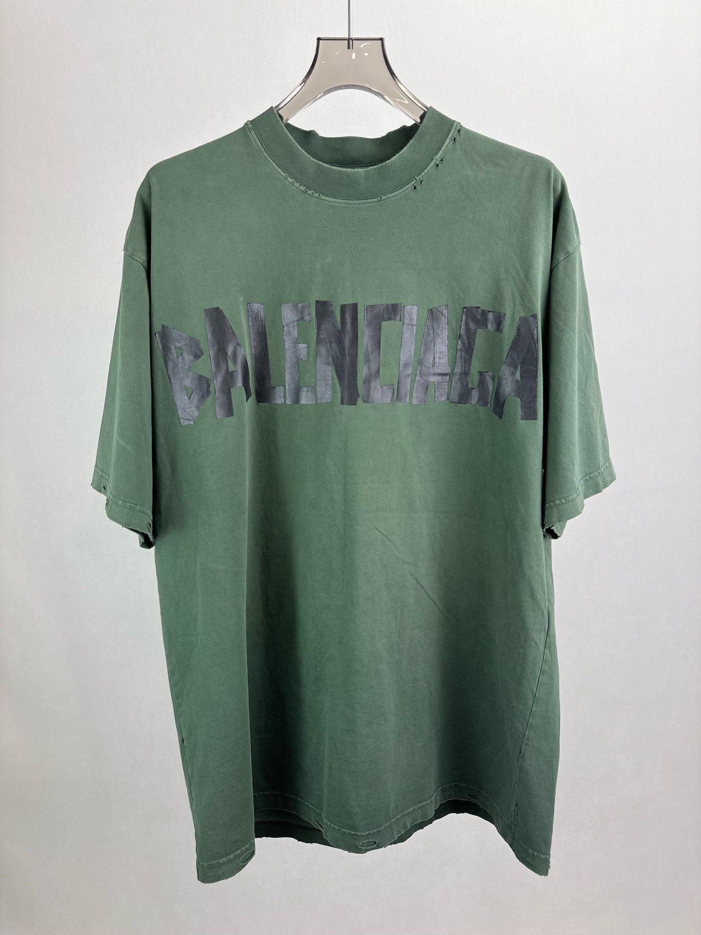Balenciaga Balenciaga Green Tape Logo T-Shirt Size S Size US S / EU 44-46 / 1 - 2 Thumbnail