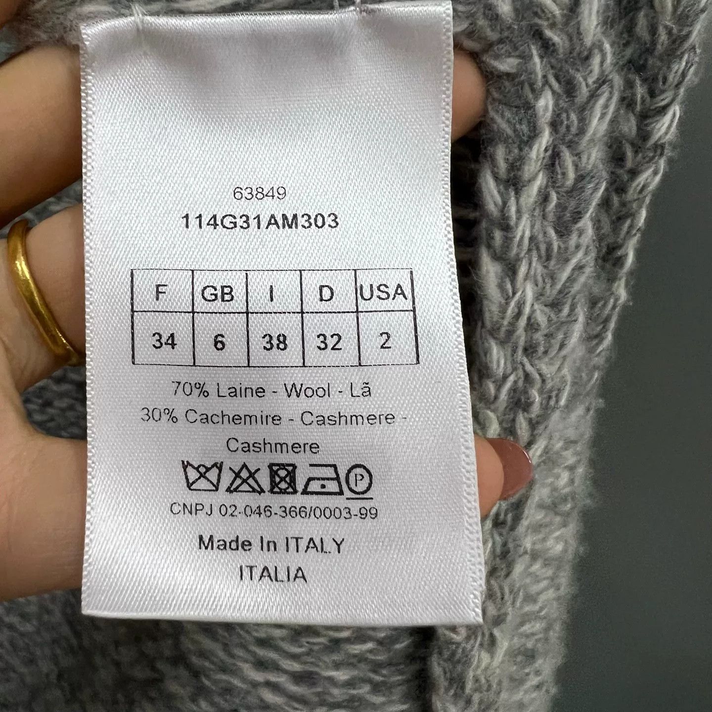 Dior Dior Gray Intarsia Logo Fringe Knit Cardigan FR 34 Size XS / US 0-2 / IT 36-38 - 5 Thumbnail