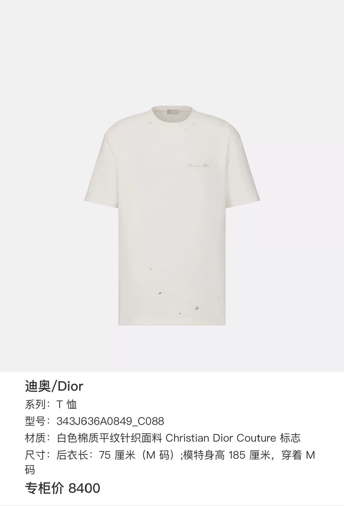 Dior Dior Distressed Logo T-Shirt XS Size US XS / EU 42 / 0 - 7 Thumbnail