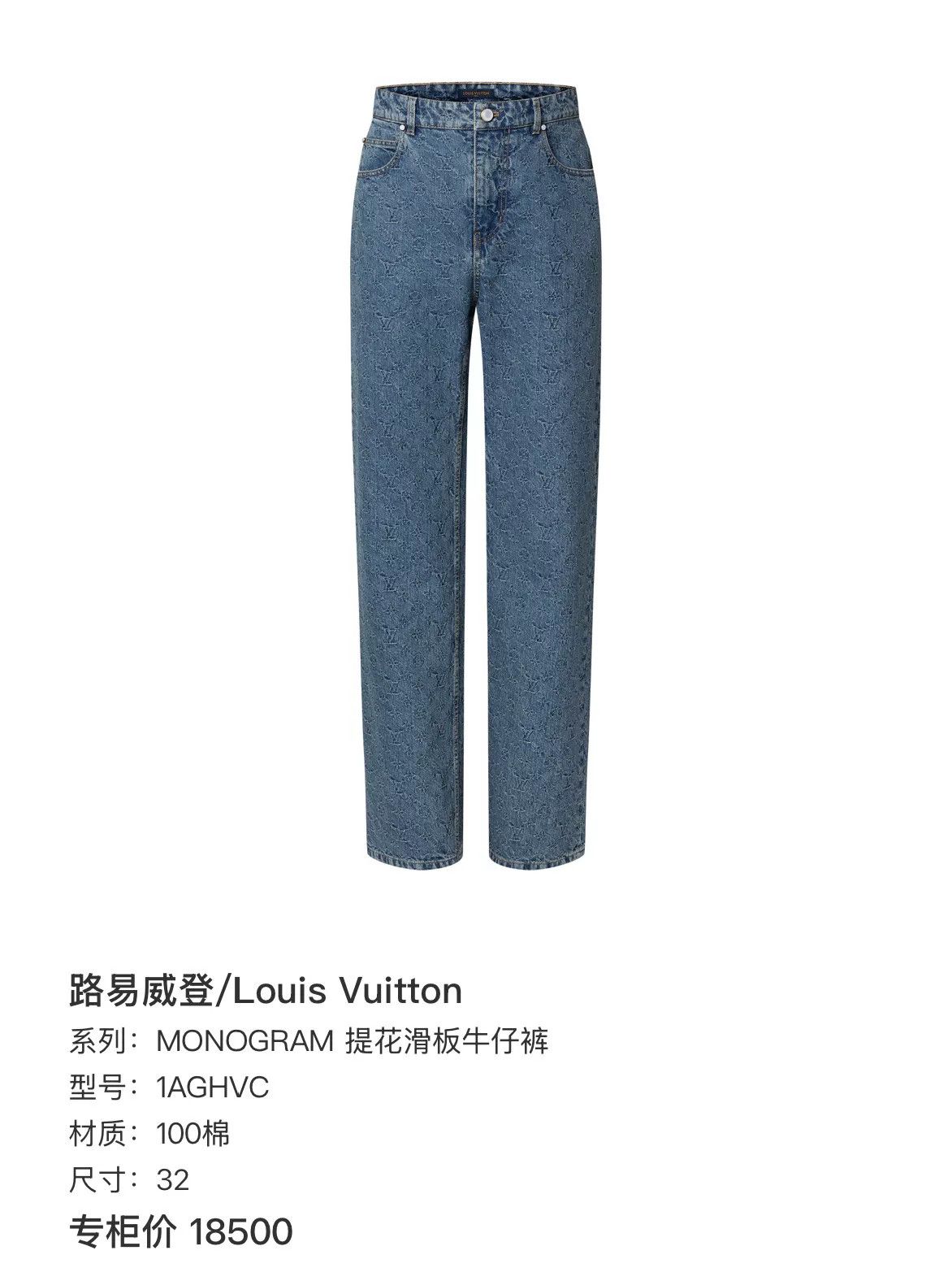 Louis Vuitton Louis Vuitton Monogram Denim Skateboard Pants 38 Size US 30 / EU 46 - 7 Thumbnail