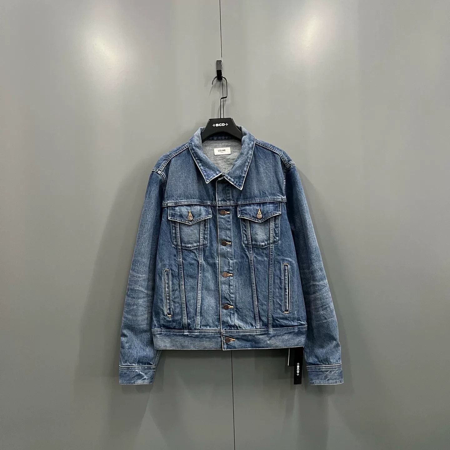 Celine Celine Washed Blue Denim Trucker Jacket Size L Size US L / EU 52-54 / 3 - 2 Thumbnail