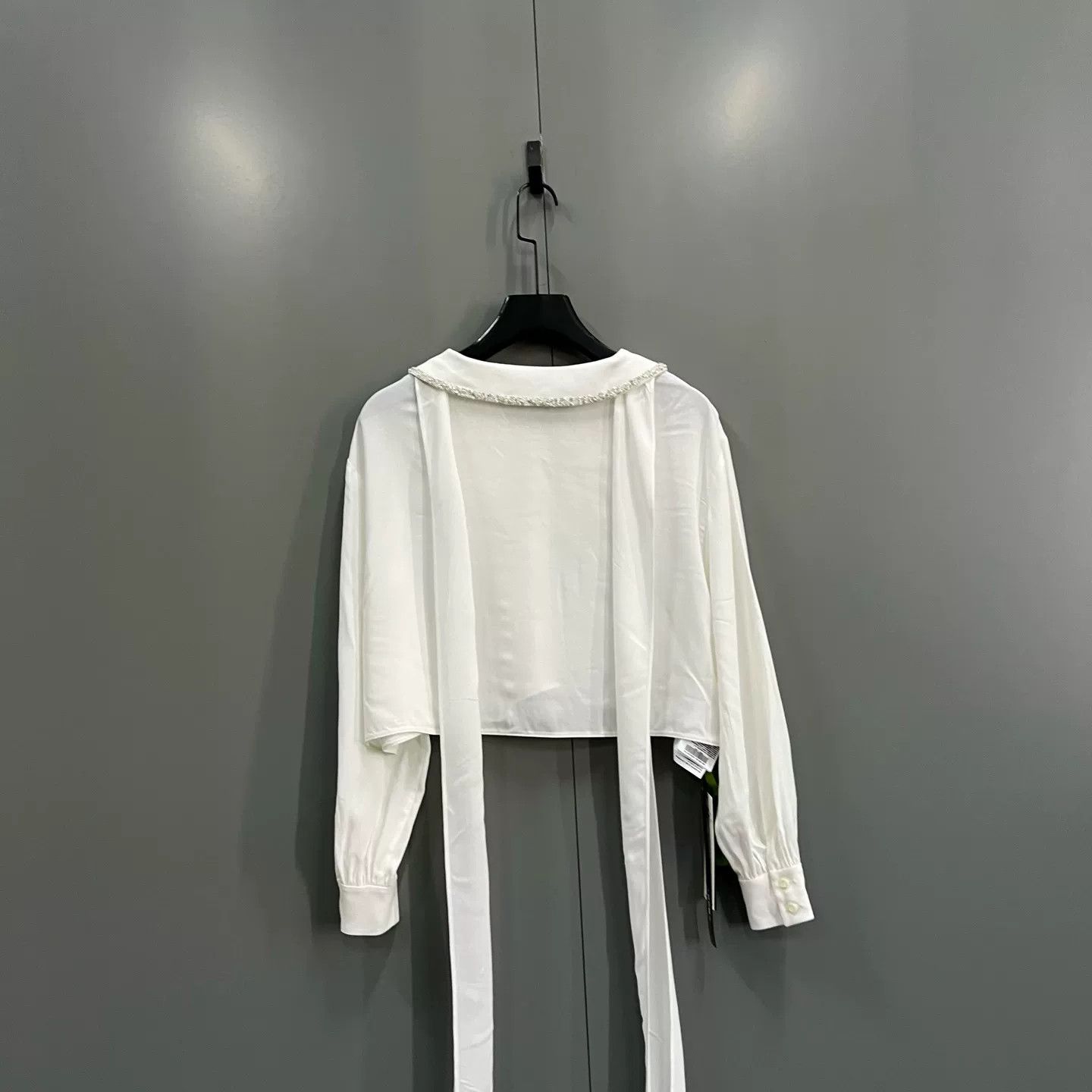 Miu Miu Miu Miu Crystal Logo Cropped Blouse IT 38 Size XS / US 0-2 / IT 36-38 - 3 Thumbnail