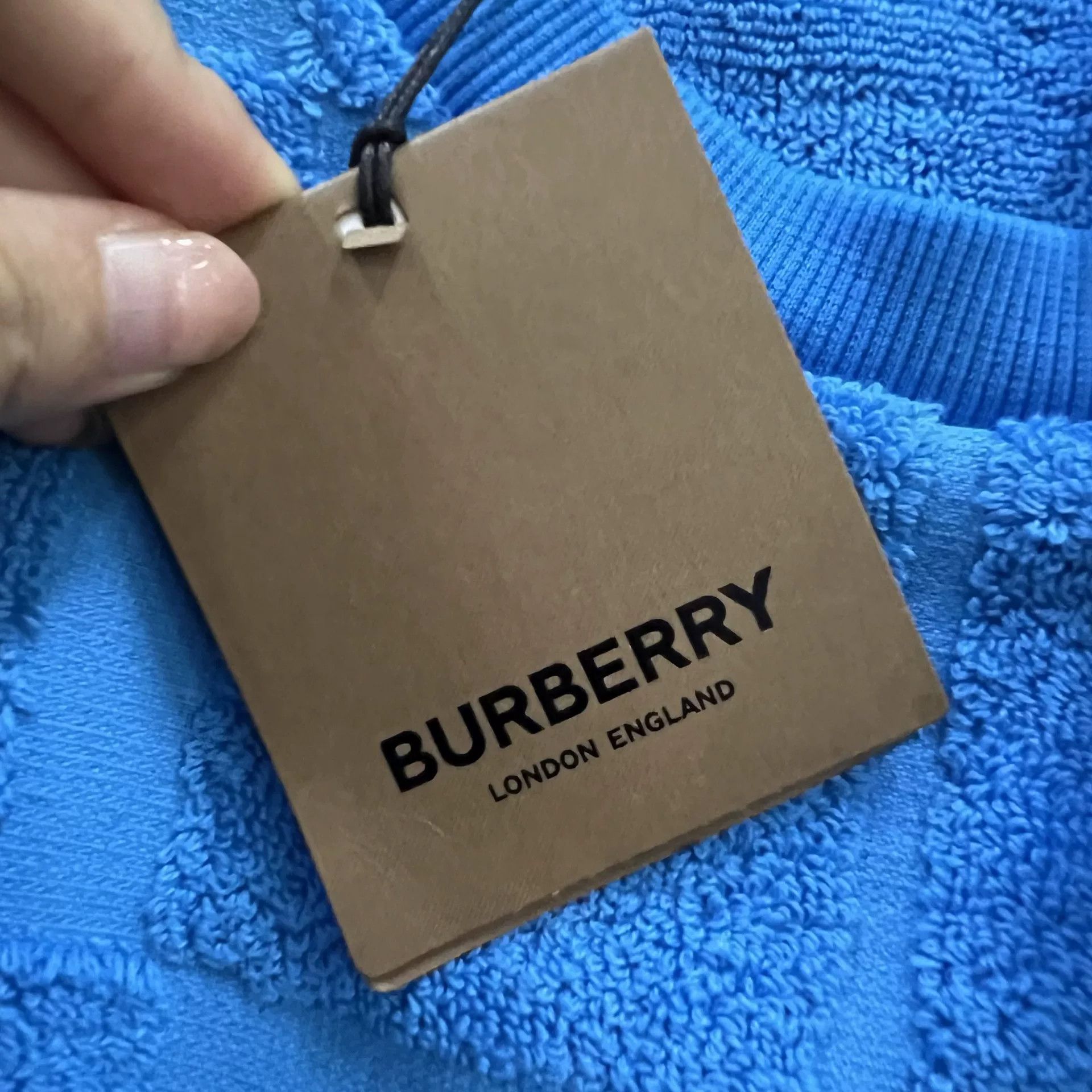 Burberry Burberry Blue Terry Grid Check T-Shirt Size S Size US S / EU 44-46 / 1 - 5 Thumbnail
