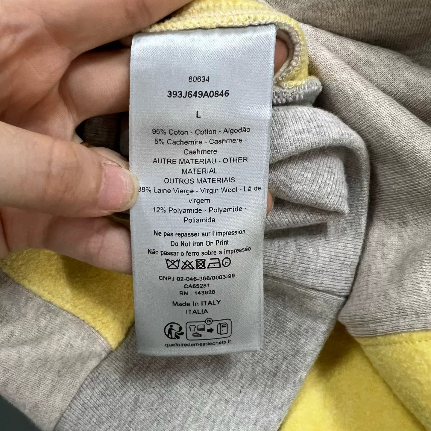 Dior Dior Colorblock Cashmere Blend Sweatshirt L Size US L / EU 52-54 / 3 - 5 Thumbnail