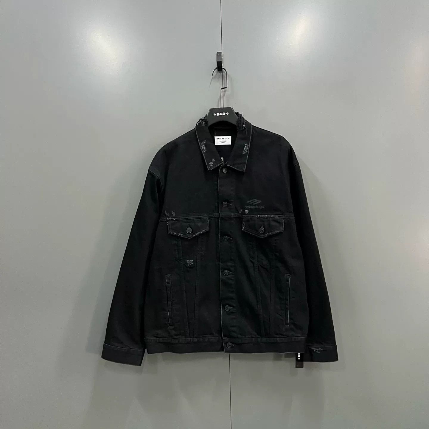 Balenciaga Balenciaga Embroidered Logo Denim Jacket XS Size US XS / EU 42 / 0 - 2 Thumbnail