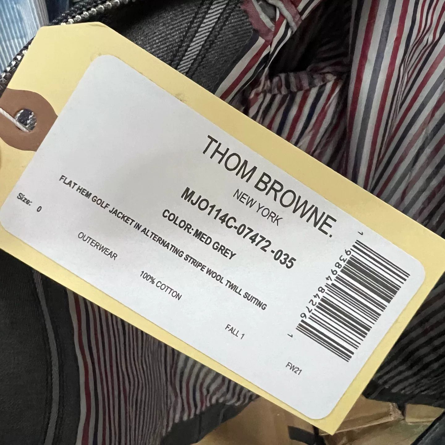 Thom Browne Thom Browne Striped Flat Hem Golf Jacket Size 0 Size US XS / EU 42 / 0 - 6 Thumbnail