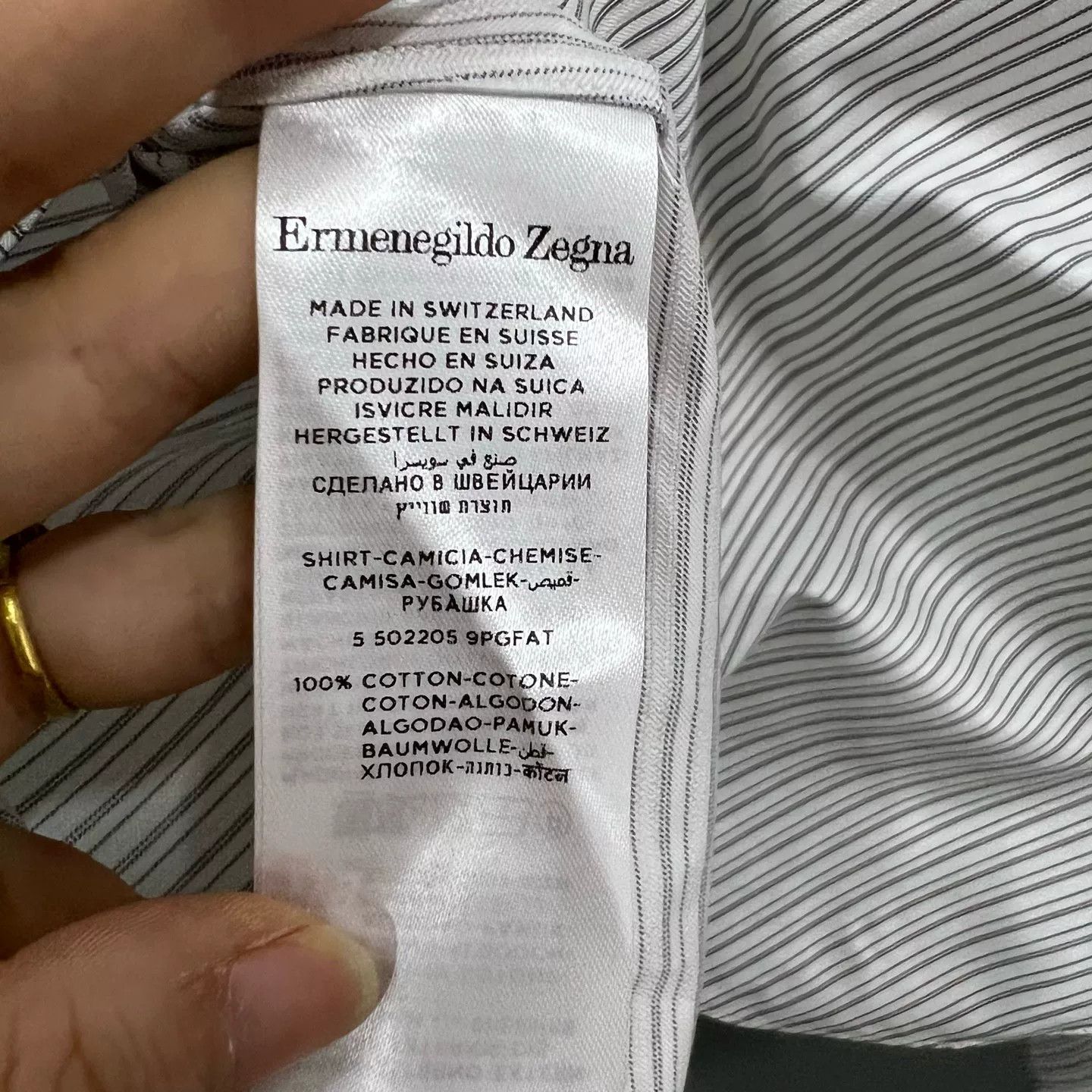 Z Zegna Ermenegildo Zegna Couture Striped Cotton Shirt Size 42 Size US L / EU 52-54 / 3 - 6 Thumbnail