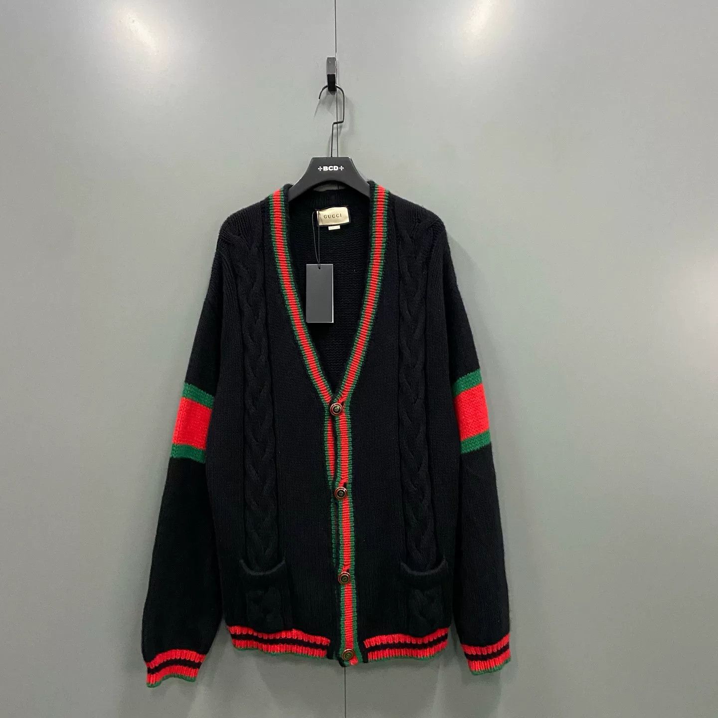 Gucci Gucci Web Stripe Wool Knit Cardigan XXXL Size US XXL / EU 58 / 5 - 2 Thumbnail