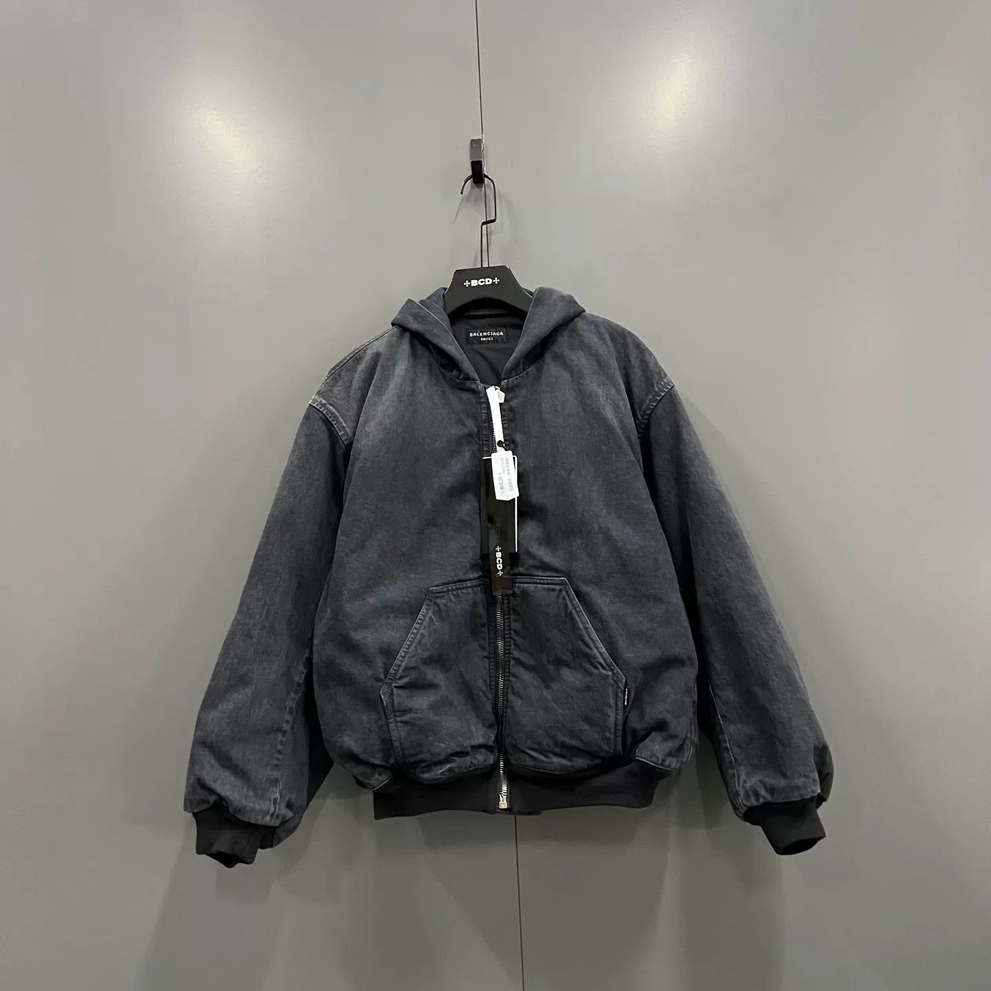 Balenciaga Balenciaga Back Logo Denim Hooded Jacket S Size US S / EU 44-46 / 1 - 2 Thumbnail