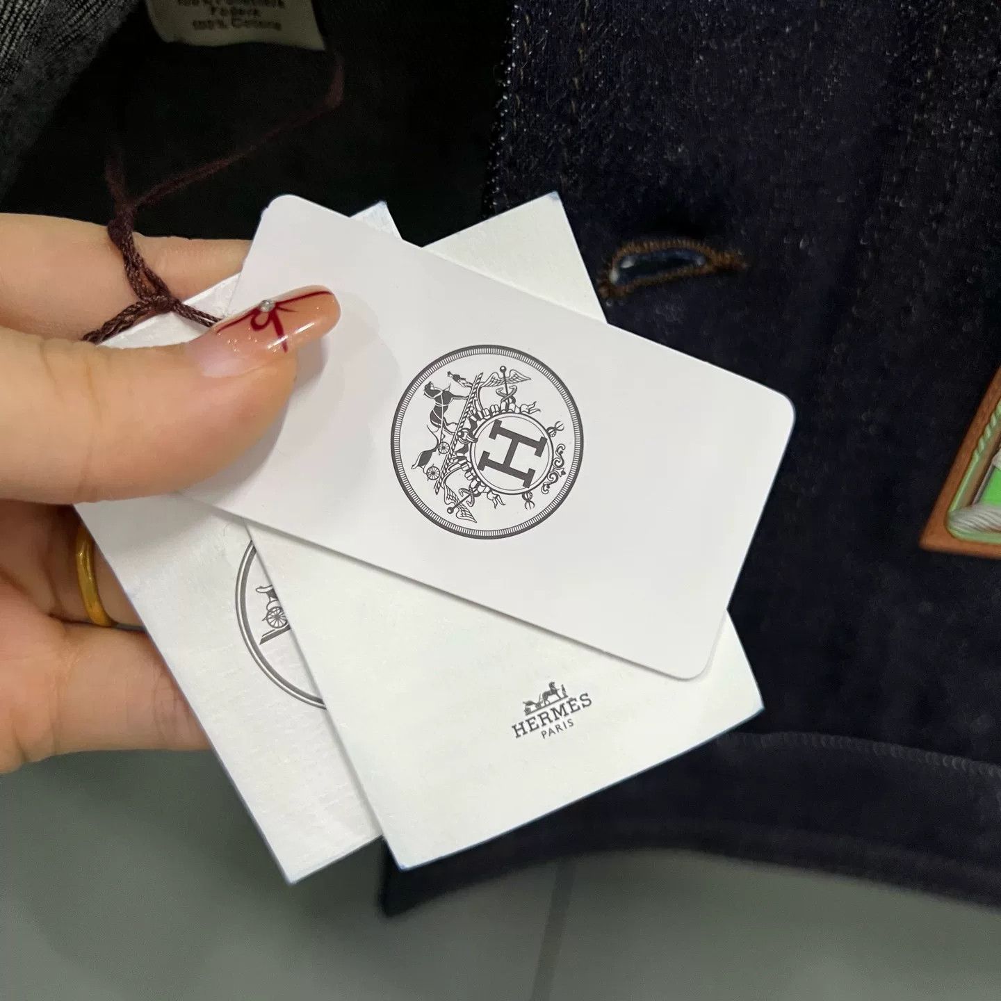 Hermes Hermes Embroidered Logo Denim Jacket 48 Size US M / EU 48-50 / 2 - 6 Thumbnail