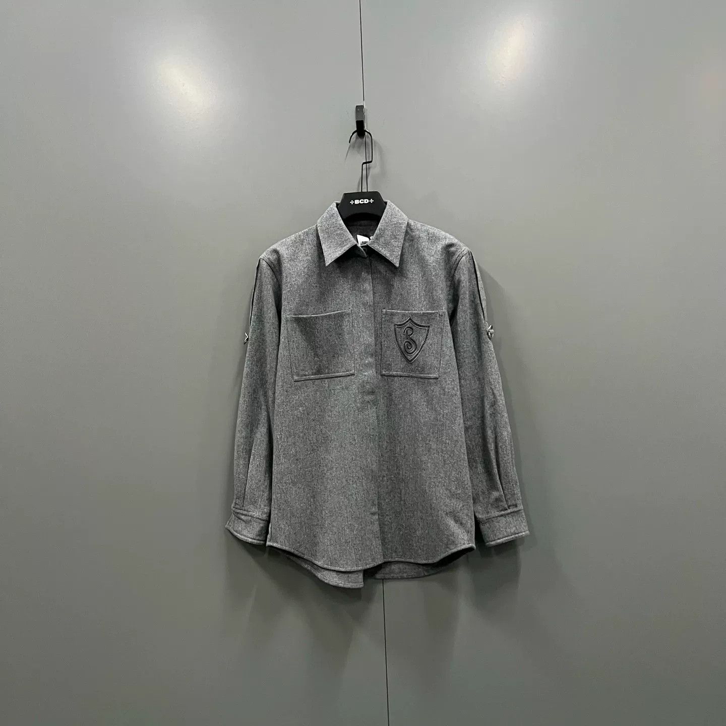 Burberry Burberry Gray Wool Embroidered Shirt UK 34 Size US XS / EU 42 / 0 - 2 Thumbnail