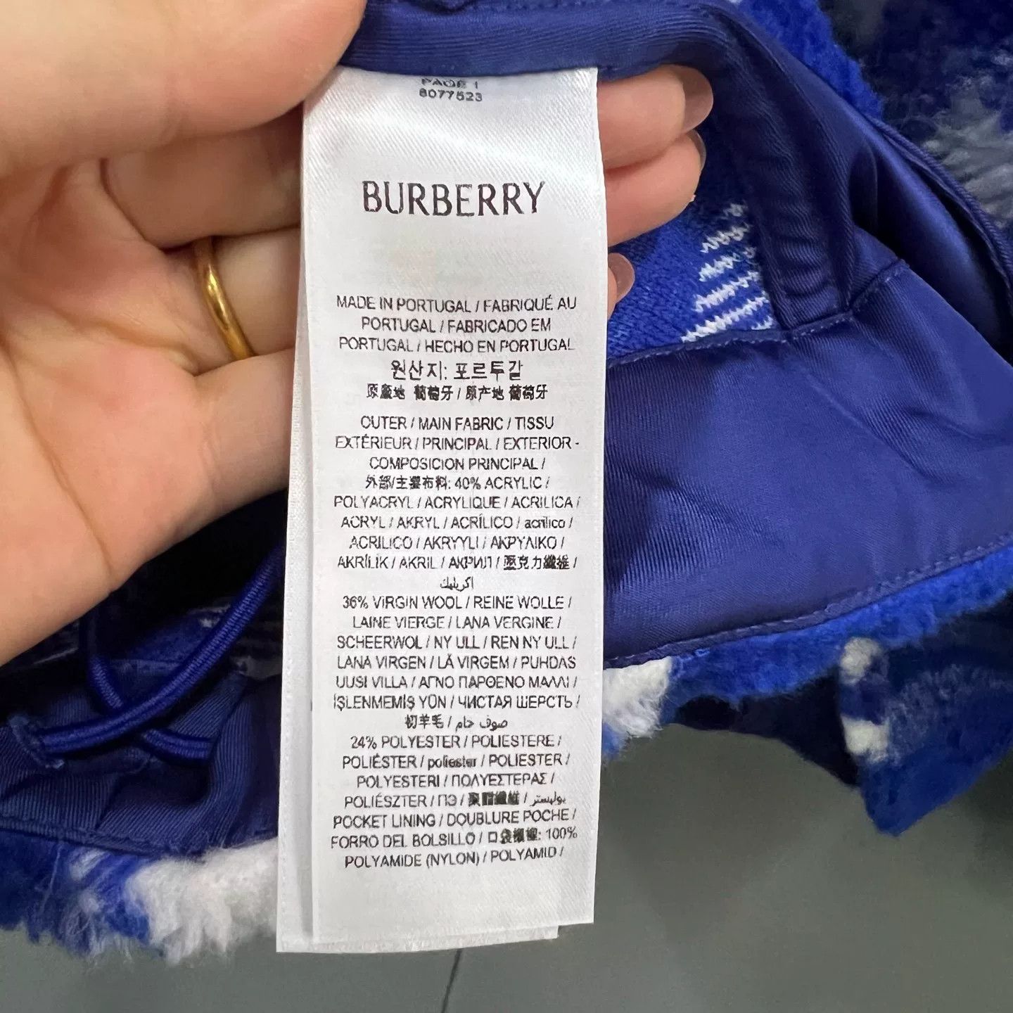 Burberry Burberry Blue Check Fleece Hoodie Size M Size US M / EU 48-50 / 2 - 6 Thumbnail