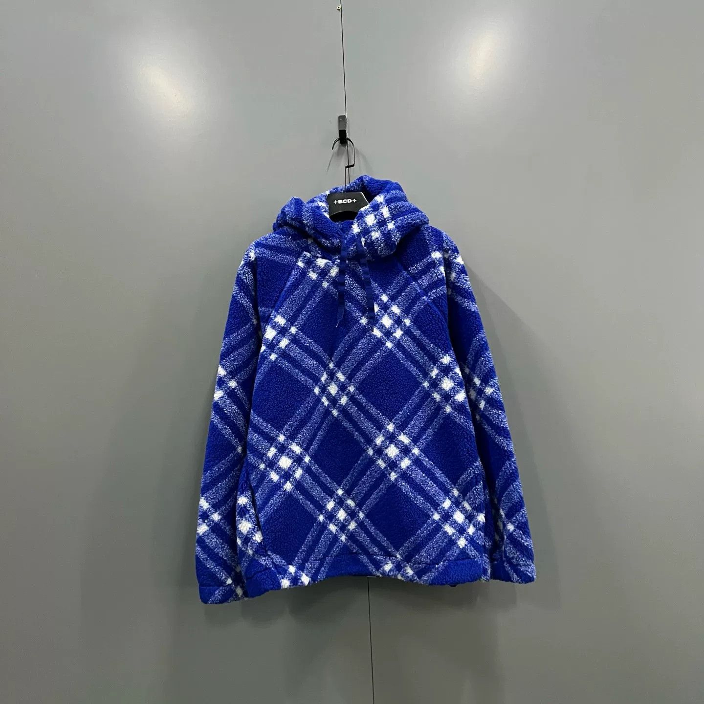 Burberry Burberry Blue Check Fleece Hoodie Size M Size US M / EU 48-50 / 2 - 2 Thumbnail