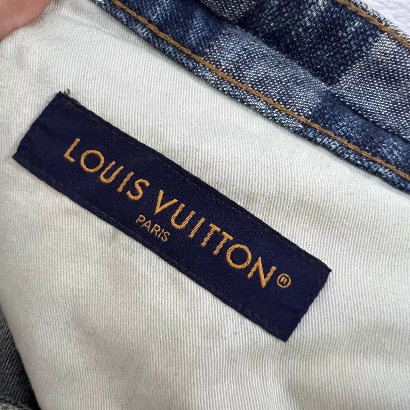 Louis Vuitton Louis Vuitton Pharrell Damier Mosaic Denim Pants 33 Size US 33 - 4 Thumbnail