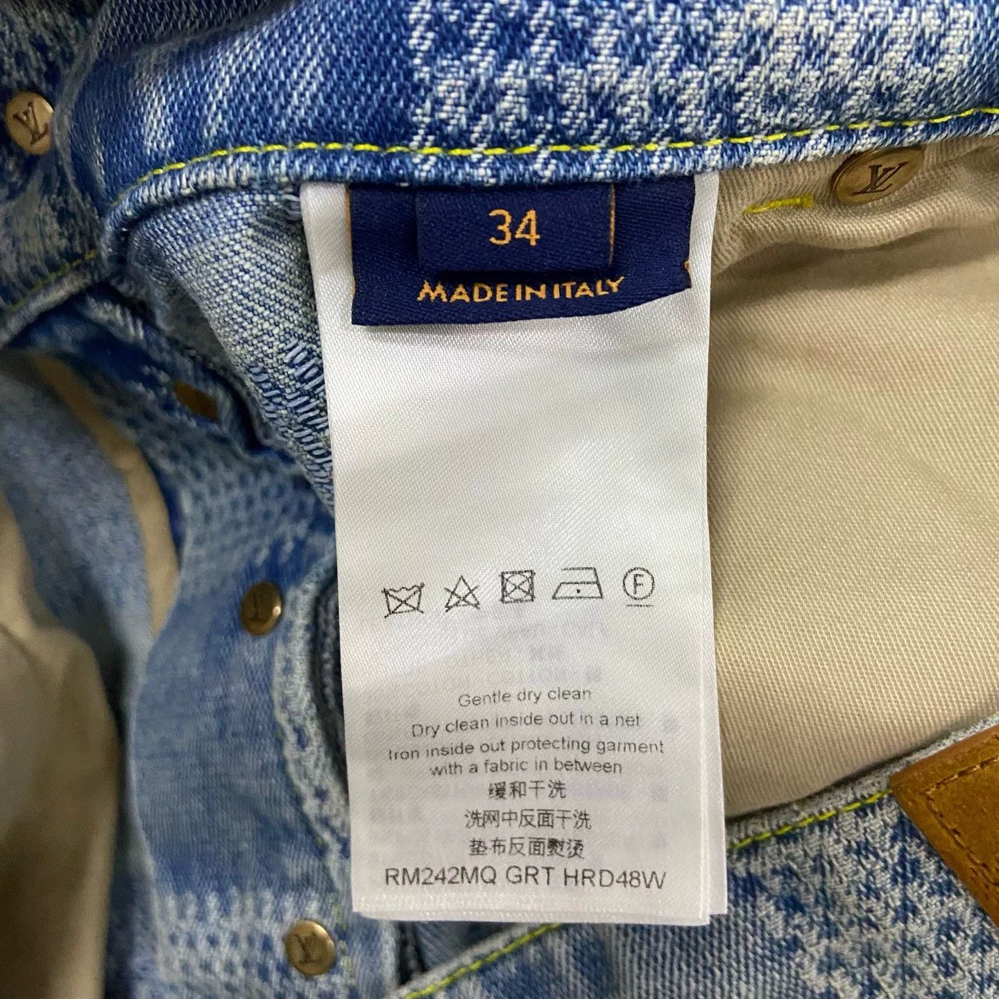 Louis Vuitton Louis Vuitton Damier Pattern Denim Jeans 34 Size US 34 / EU 50 - 5 Thumbnail