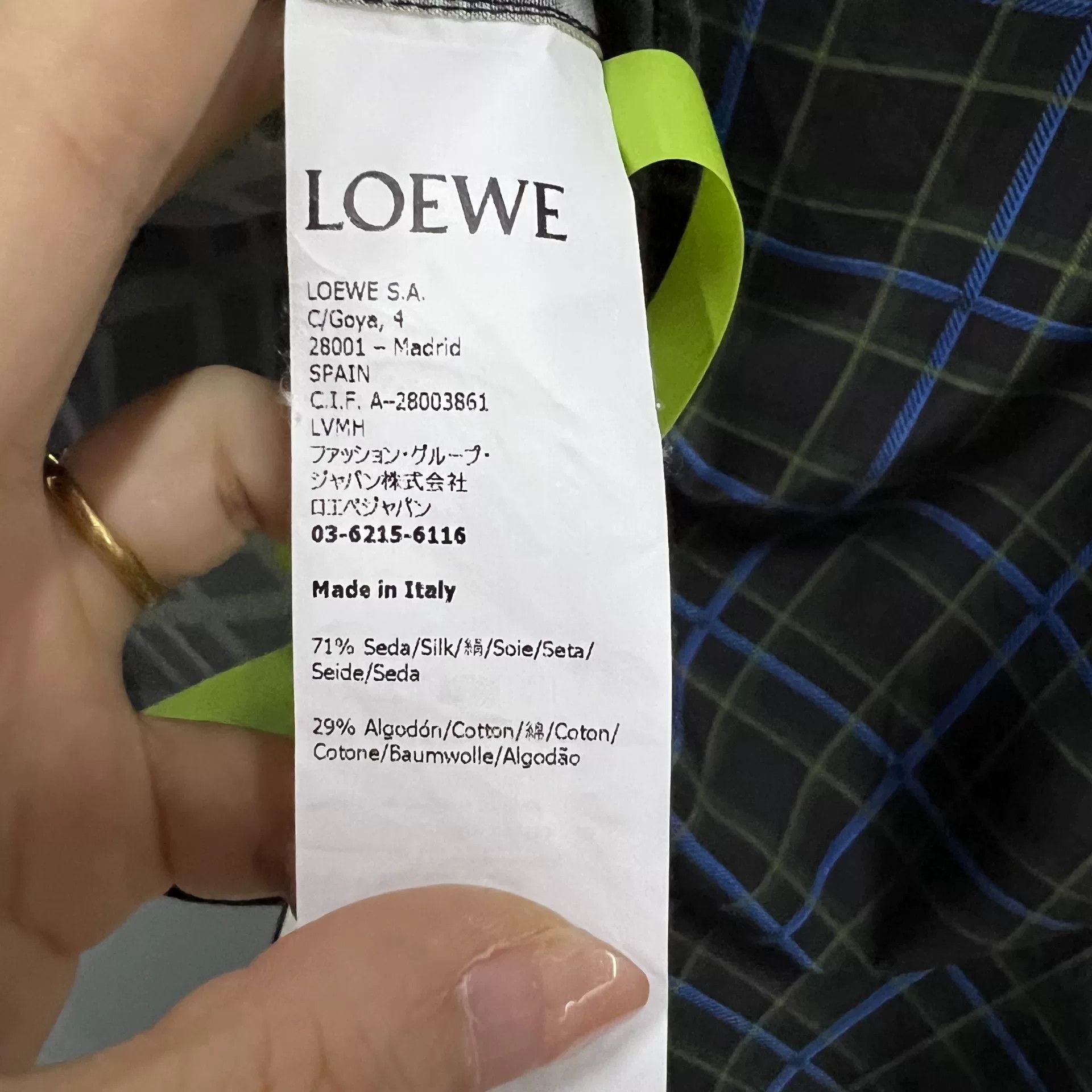 Loewe Loewe Plaid Silk Blend Button Up Shirt 41 Size US L / EU 52-54 / 3 - 5 Thumbnail