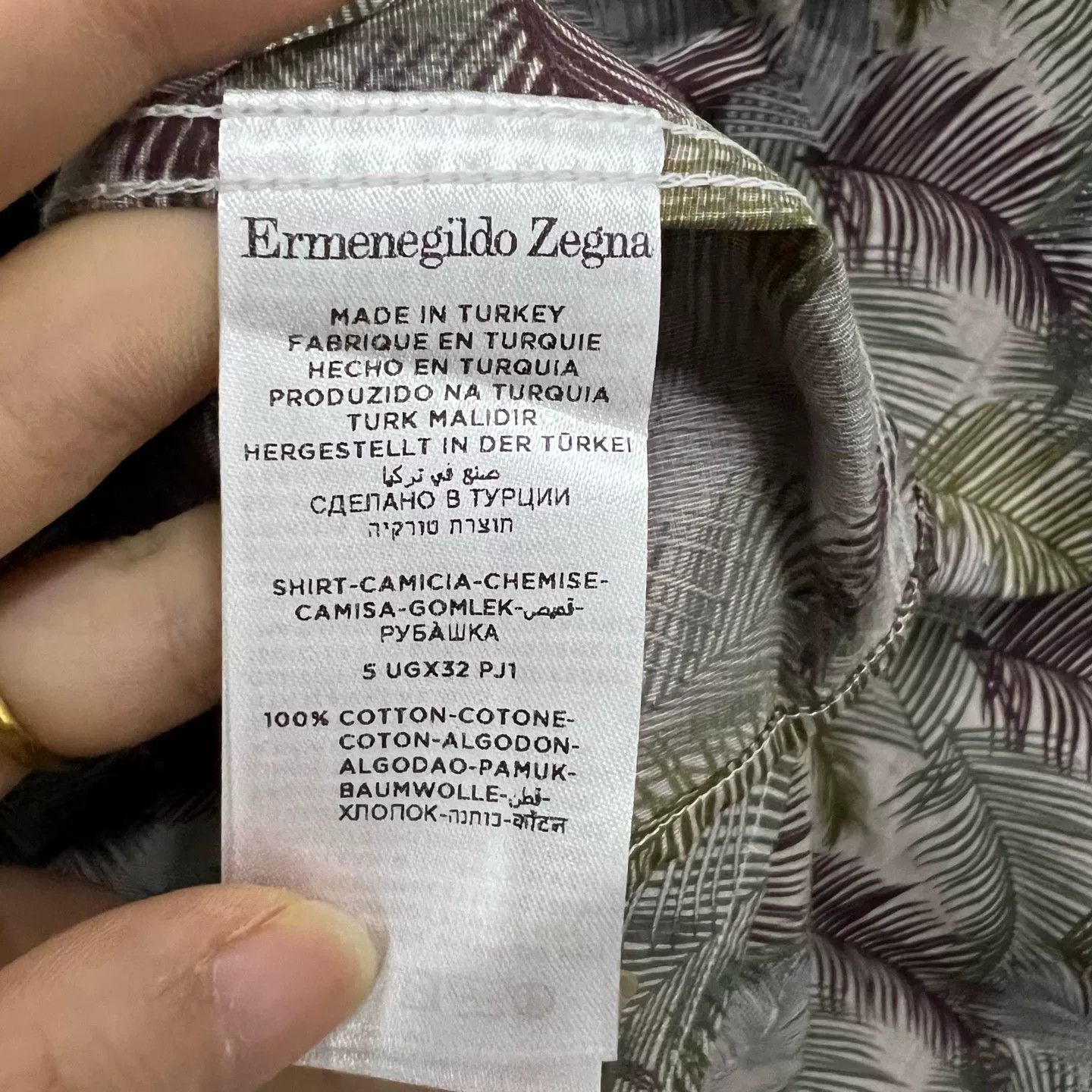 Z Zegna Zegna Palm Leaf Print Short Sleeve Shirt XS Size US XS / EU 42 / 0 - 4 Thumbnail