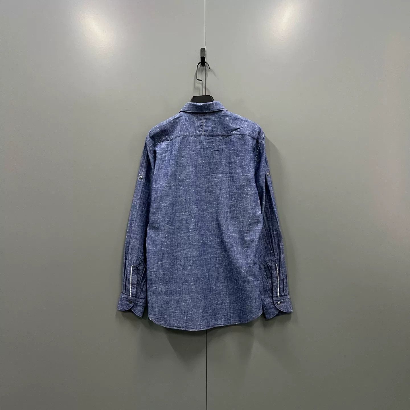 Z Zegna Zegna Melange Cotton Long Sleeve Shirt 42/43 Size US L / EU 52-54 / 3 - 3 Thumbnail