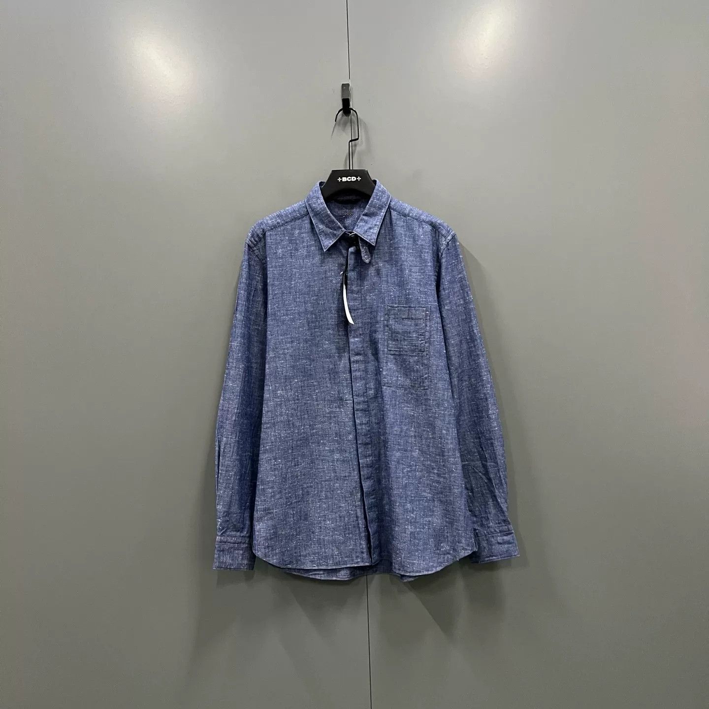 Z Zegna Zegna Melange Cotton Long Sleeve Shirt 42/43 Size US L / EU 52-54 / 3 - 2 Thumbnail