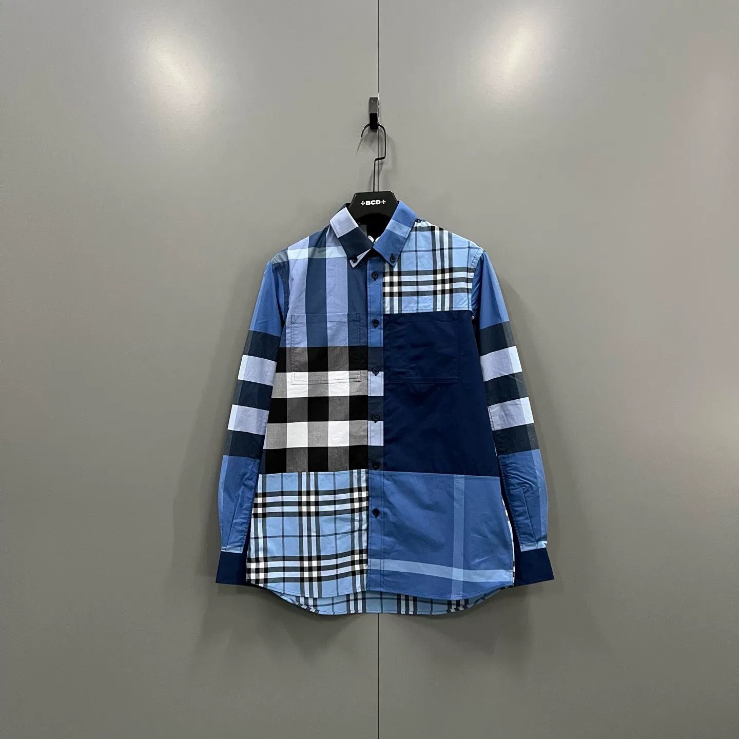 Burberry Burberry Blue Check Patchwork Shirt US XS Size US XS / EU 42 / 0 - 2 Thumbnail