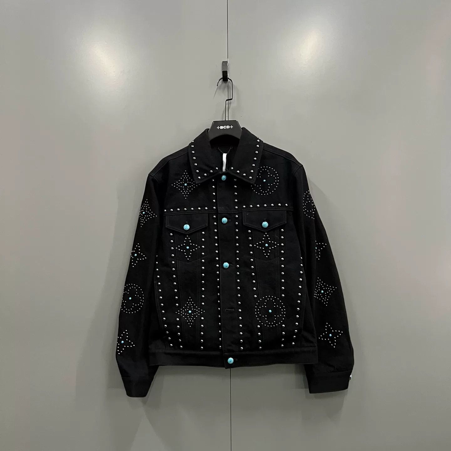 Louis Vuitton Louis Vuitton Turquoise Stud Denim Jacket 48 Size US M / EU 48-50 / 2 - 2 Thumbnail
