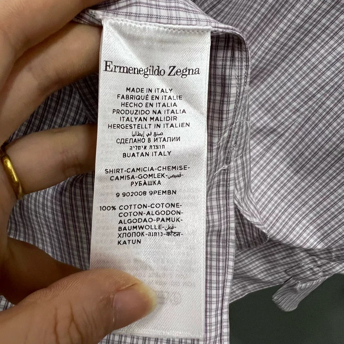 Z Zegna Zegna Pink Check Cotton Button Up Shirt 42 Size US L / EU 52-54 / 3 - 5 Thumbnail
