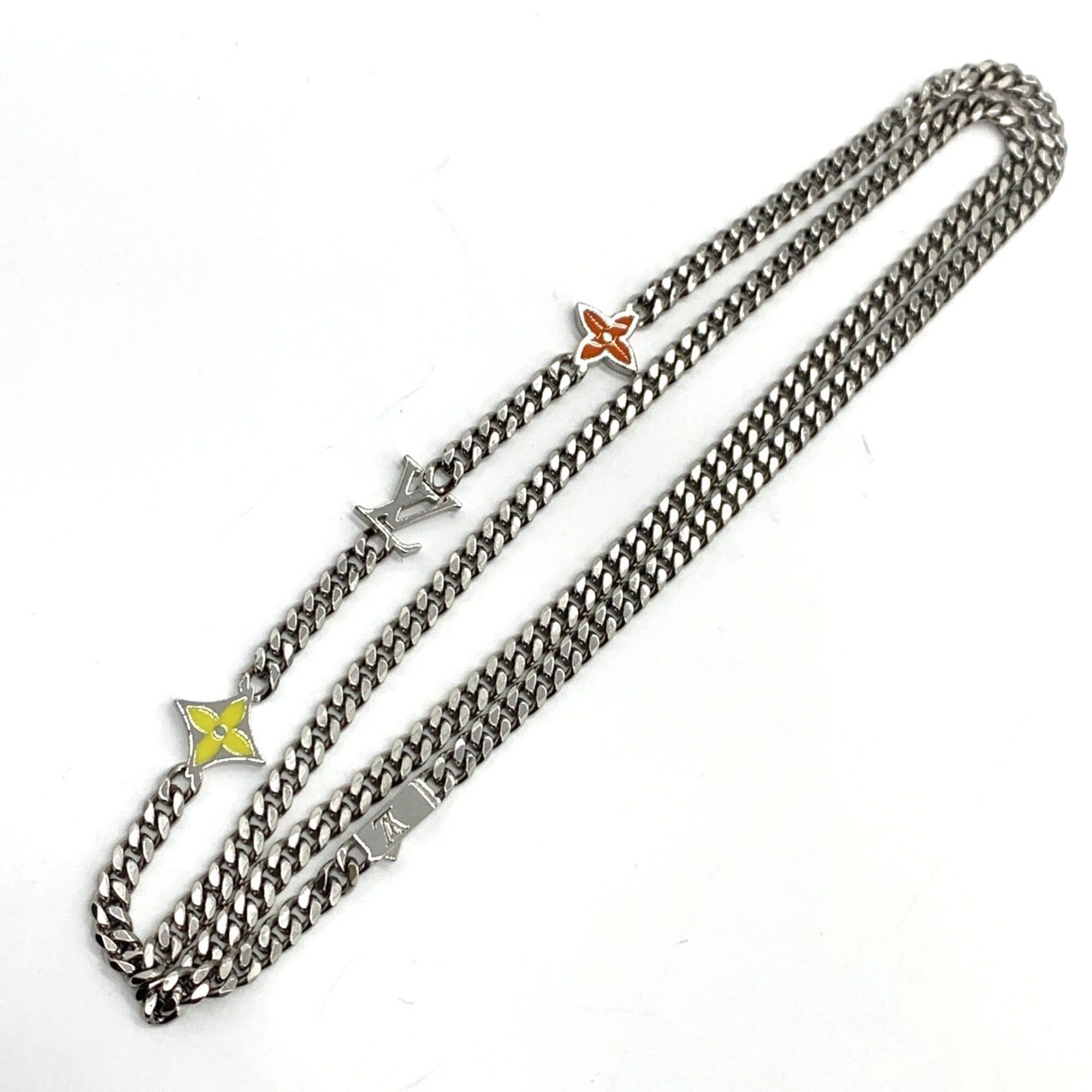 Louis Vuitton Louis Vuitton Monogram Lowe Necklace M01951 Metal Men's Silver LOUIS VUITTON Size ONE SIZE - 3 Thumbnail