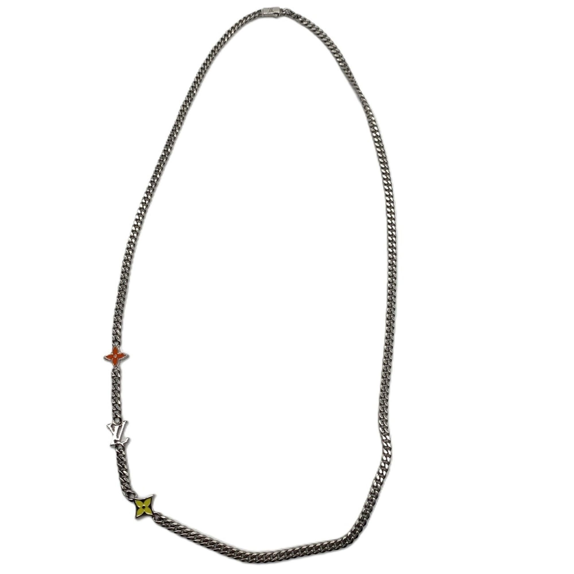 Louis Vuitton Louis Vuitton Monogram Lowe Necklace M01951 Metal Men's Silver LOUIS VUITTON Size ONE SIZE - 2 Thumbnail