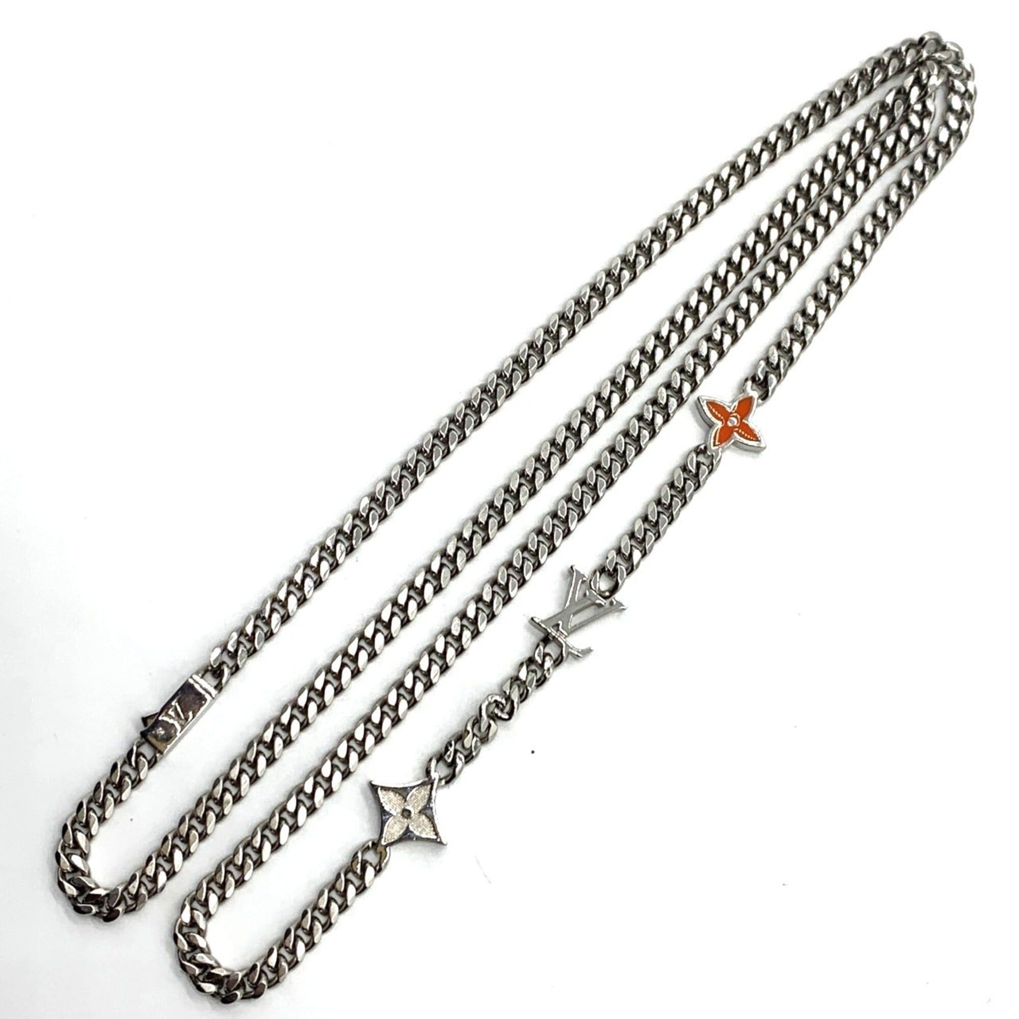 Louis Vuitton Louis Vuitton Monogram Lowe Necklace M01951 Metal Men's Silver LOUIS VUITTON Size ONE SIZE - 4 Thumbnail