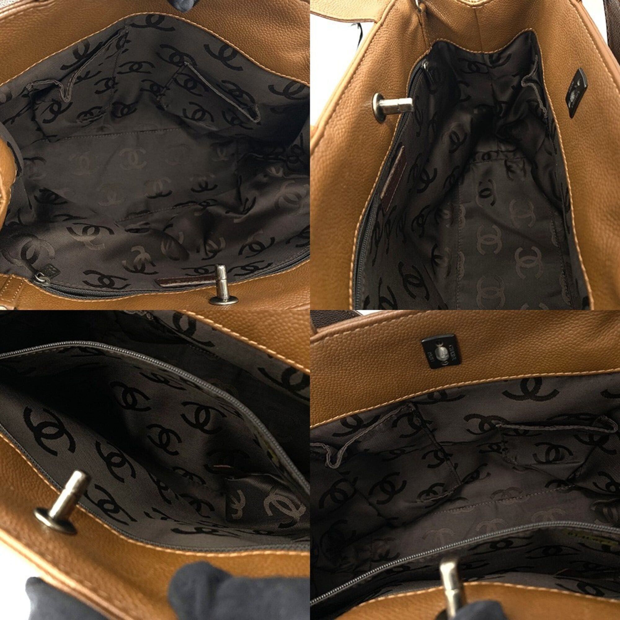 Chanel Chanel Caviar Skin 2-Way Shoulder Handbag Turnlock Brown CHANEL Size ONE SIZE - 7 Thumbnail
