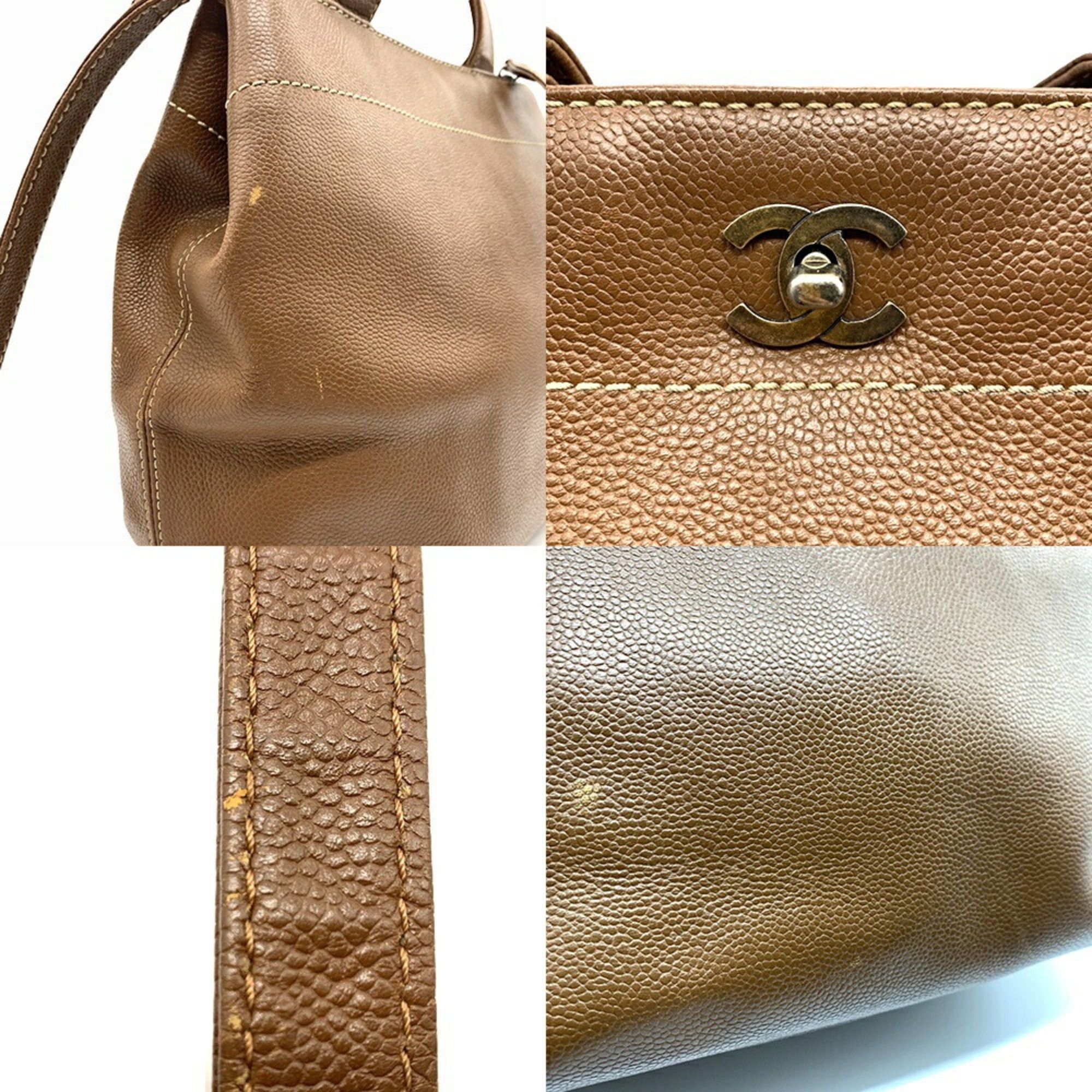 Chanel Chanel Caviar Skin 2-Way Shoulder Handbag Turnlock Brown CHANEL Size ONE SIZE - 5 Thumbnail