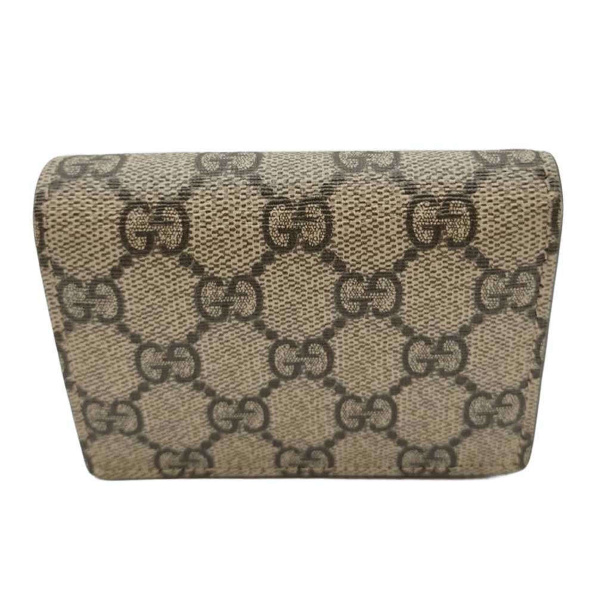 Gucci Gucci Mystic Cat Bi-fold Mini Wallet Compact GG Supreme Beige Red 499380 Women's GUCCI Size ONE SIZE - 2 Thumbnail