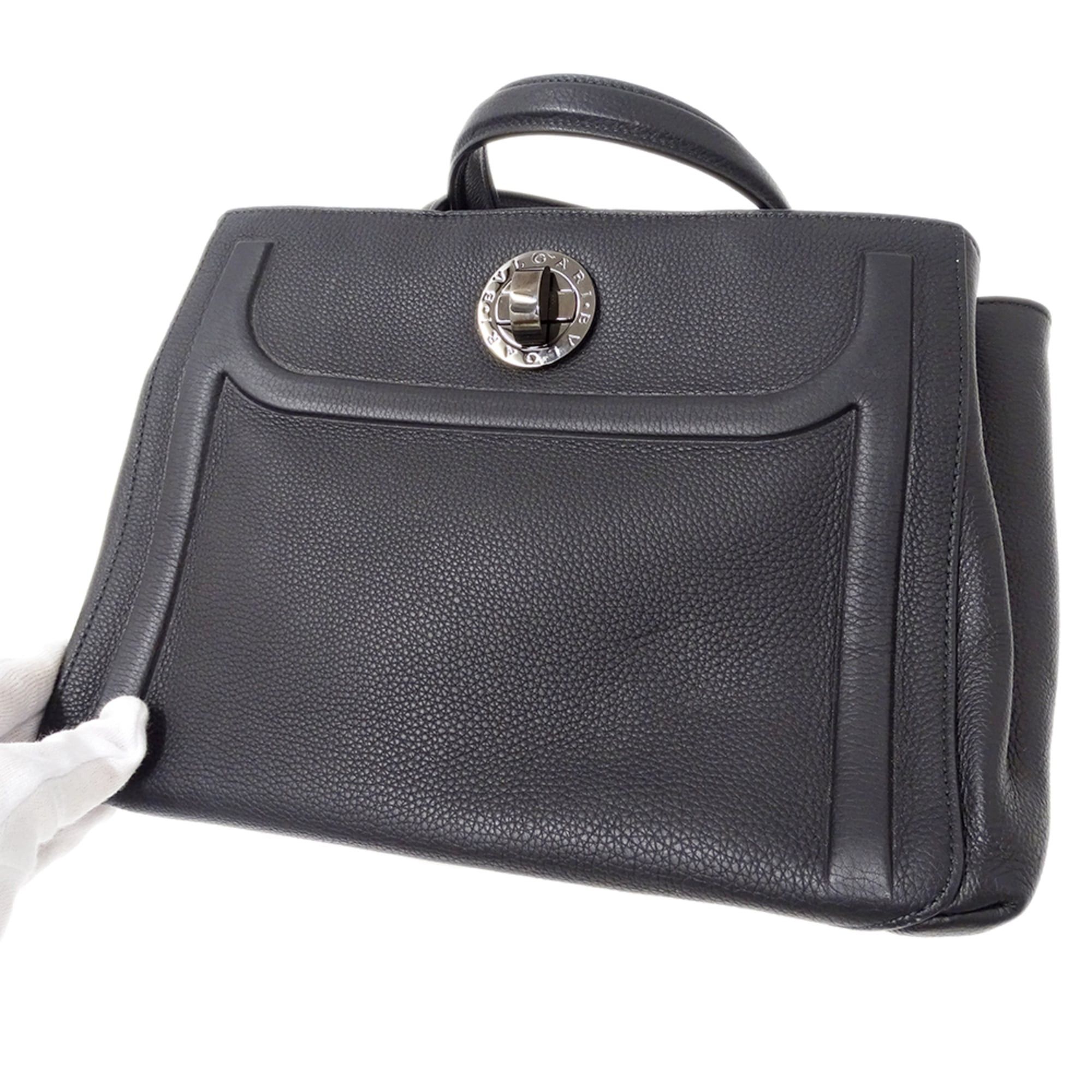 Bvlgari BVLGARI Women's Handbag, Brand Name, Handbag/Shoulder Bag, 2-way, Leather, Black Size ONE SIZE - 11 Thumbnail
