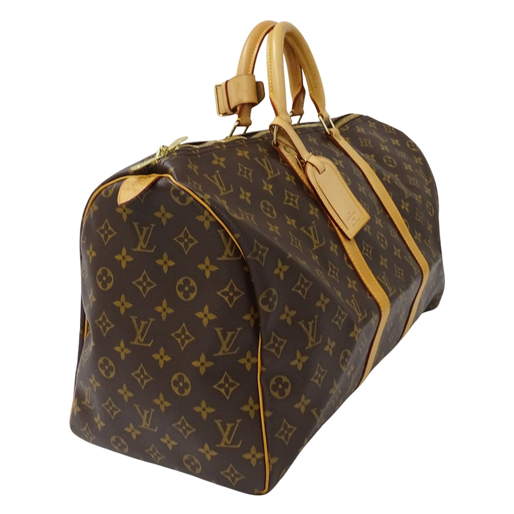 Louis Vuitton Louis Vuitton Handbag Monogram Women's Men's Brand Boston Bag Keepall 50 M41426 Brown Size ONE SIZE - 4 Thumbnail