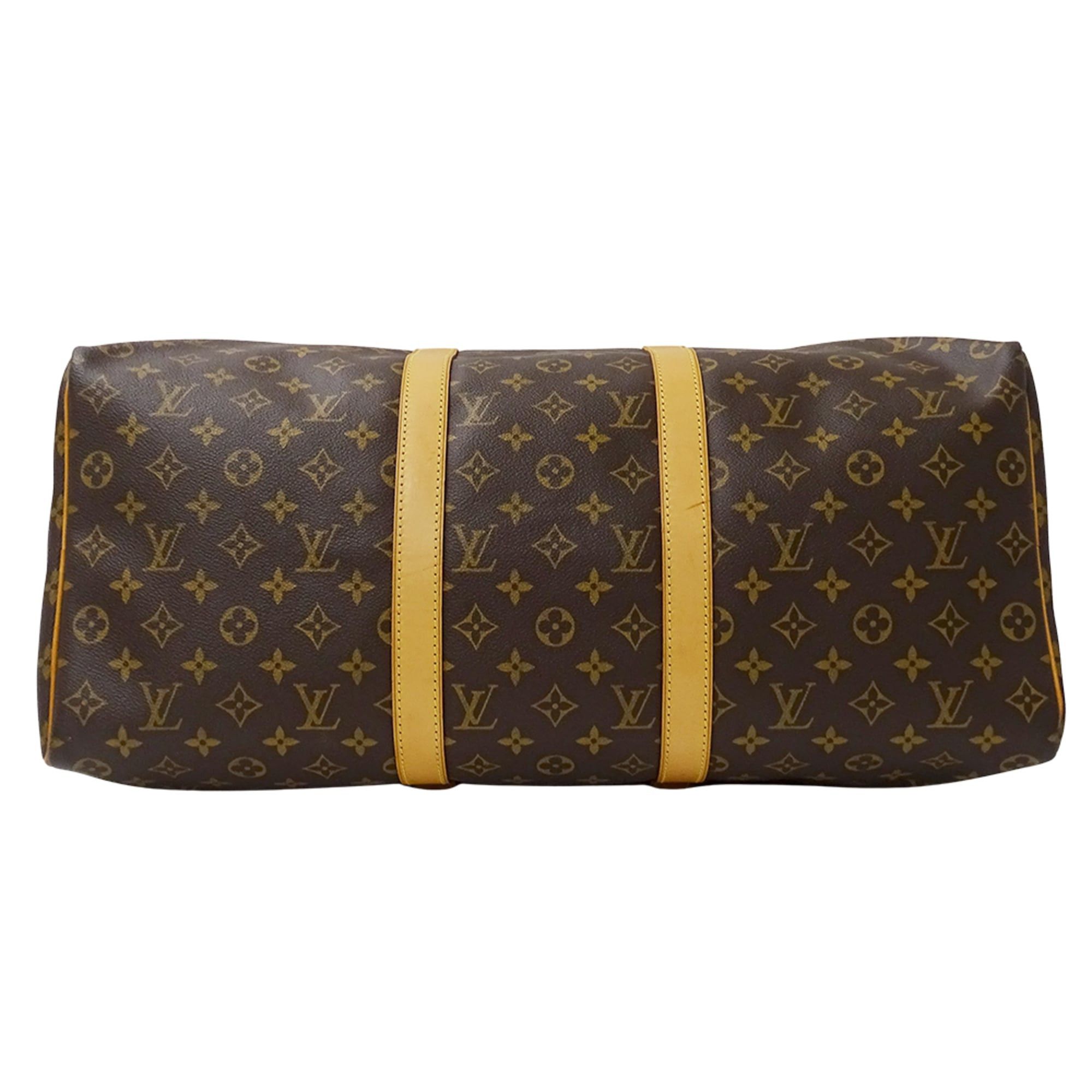 Louis Vuitton Louis Vuitton Handbag Monogram Women's Men's Brand Boston Bag Keepall 50 M41426 Brown Size ONE SIZE - 3 Thumbnail