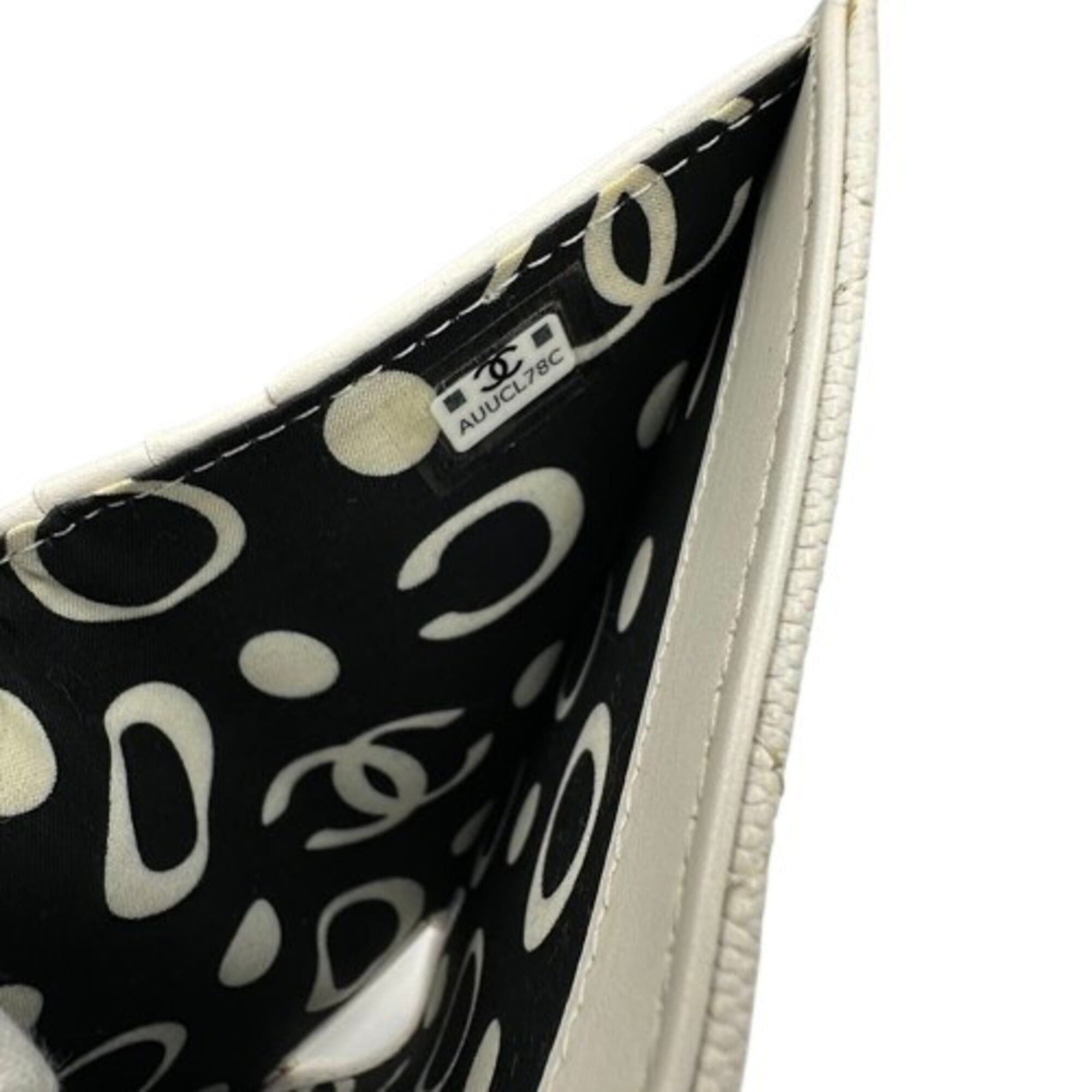 Chanel Chanel folding wallet, caviar leather, white, matelassé, compact wallet Size ONE SIZE - 6 Thumbnail