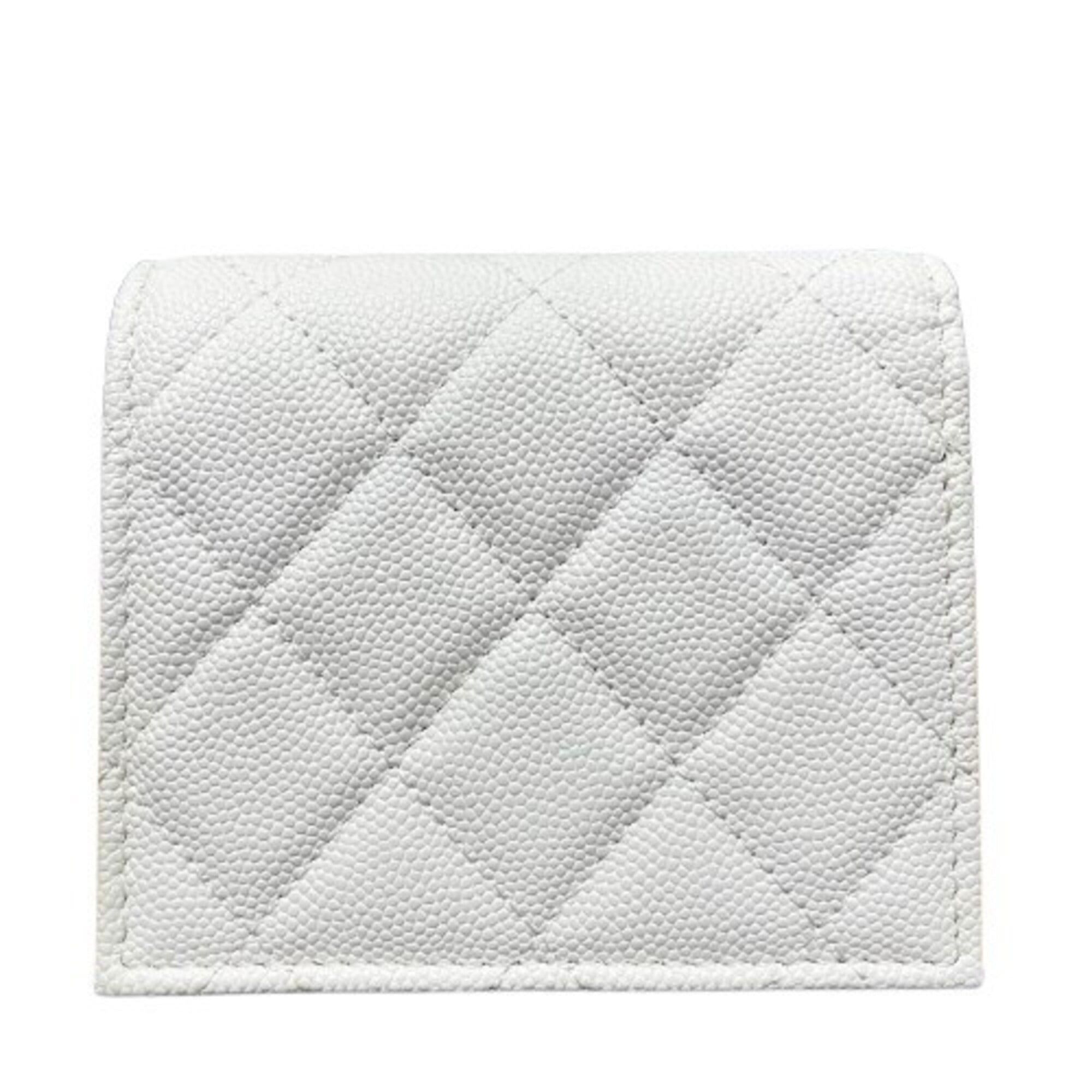 Chanel Chanel folding wallet, caviar leather, white, matelassé, compact wallet Size ONE SIZE - 2 Thumbnail