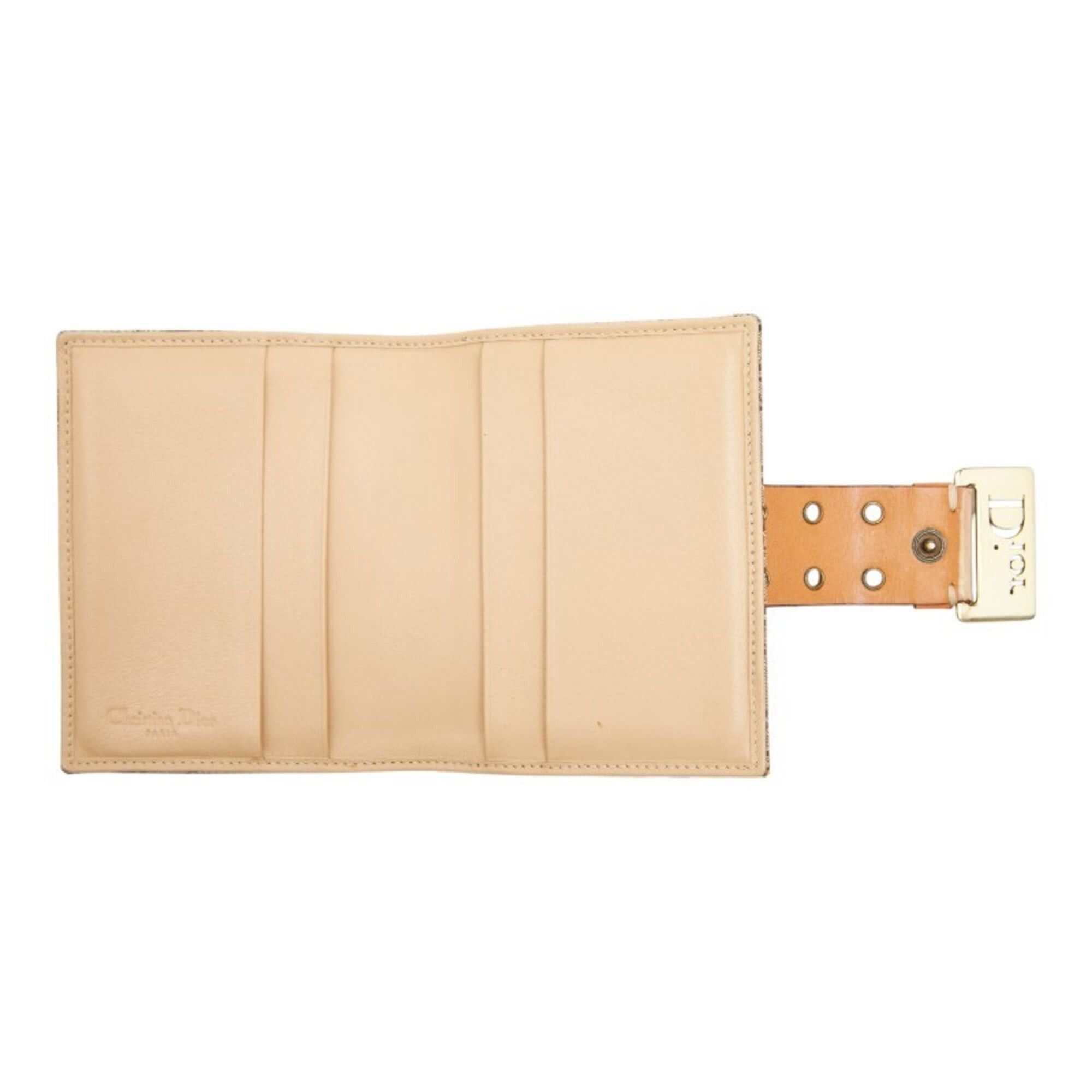 Dior Christian Dior Dior Trotter Jacquard Business Card Holder/Card Case, Bi-fold, Beige/Brown Canvas Leather, Women's. Size ONE SIZE - 7 Thumbnail