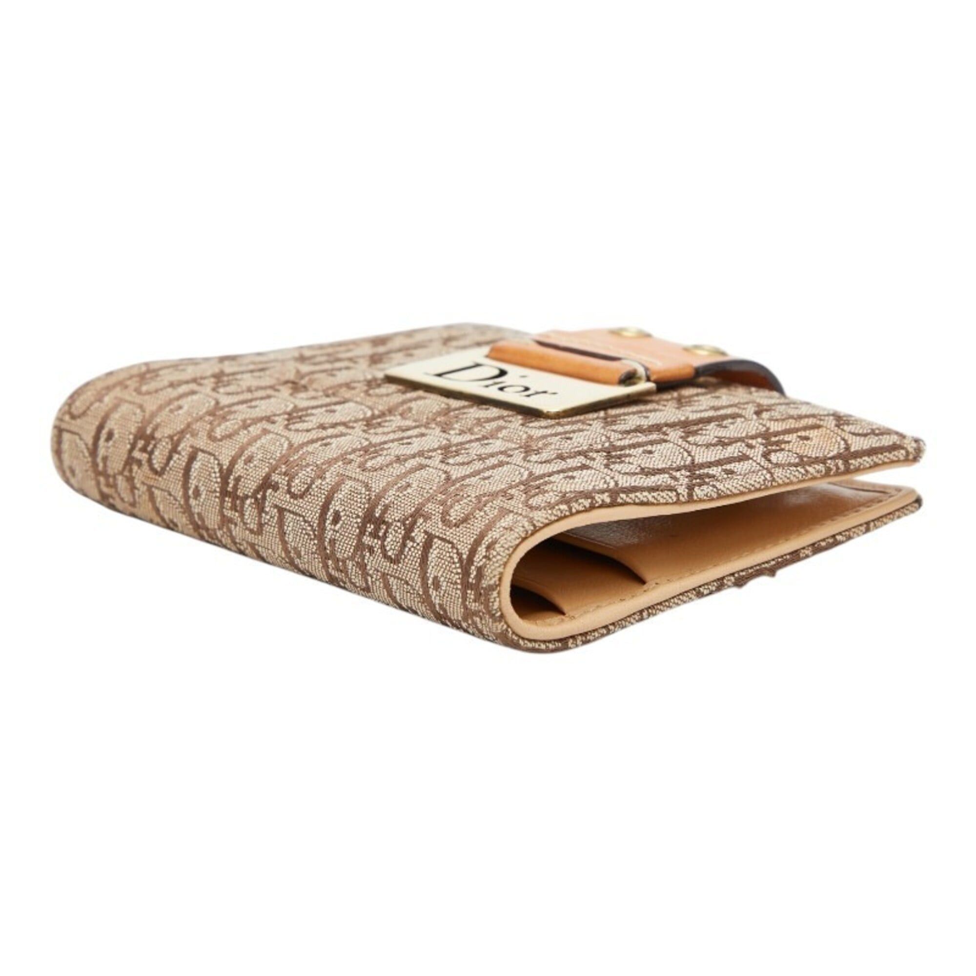 Dior Christian Dior Dior Trotter Jacquard Business Card Holder/Card Case, Bi-fold, Beige/Brown Canvas Leather, Women's. Size ONE SIZE - 4 Thumbnail