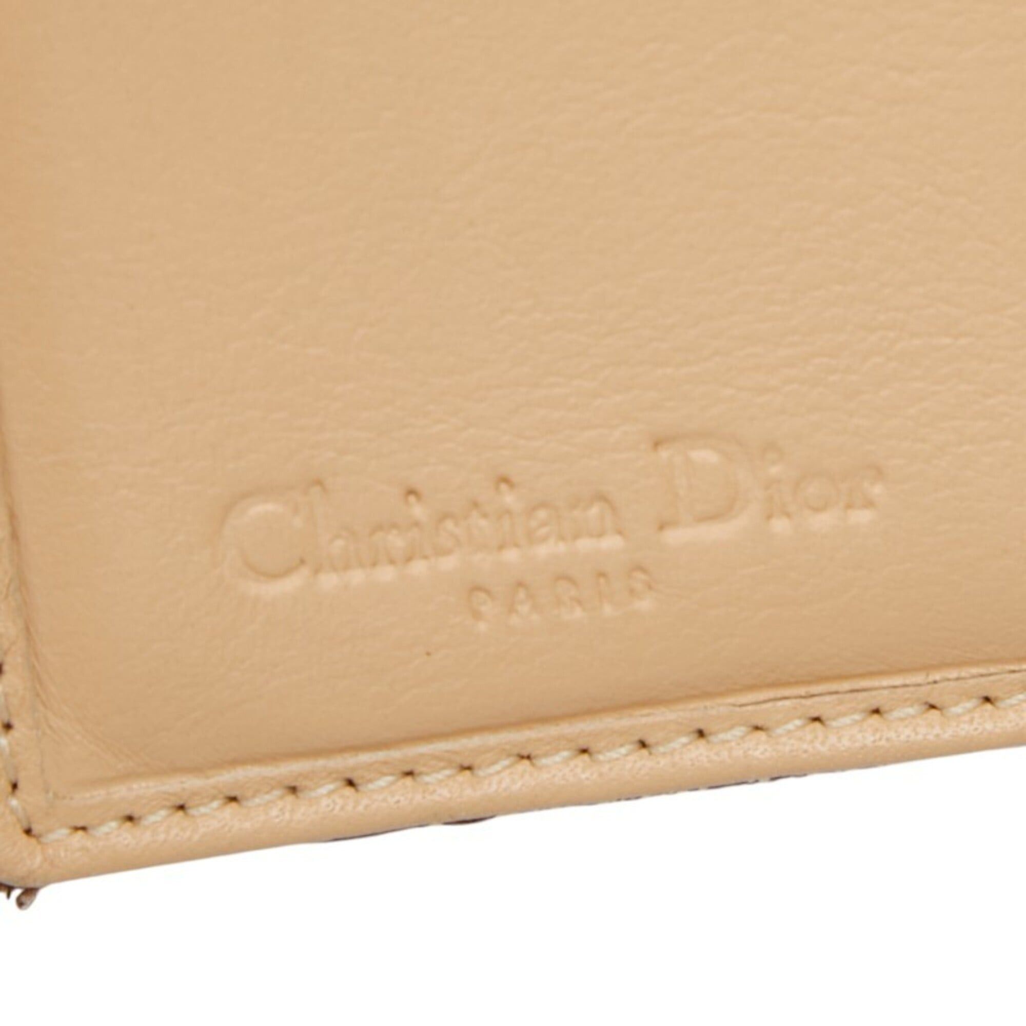 Dior Christian Dior Dior Trotter Jacquard Business Card Holder/Card Case, Bi-fold, Beige/Brown Canvas Leather, Women's. Size ONE SIZE - 8 Thumbnail