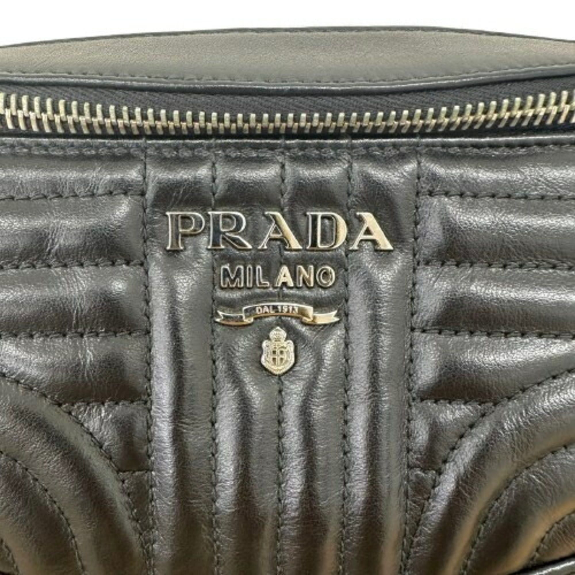Prada PRADA IMPUNTURE Waist Bag/Body Bag 1BL008 NERO Black Leather Size ONE SIZE - 7 Thumbnail