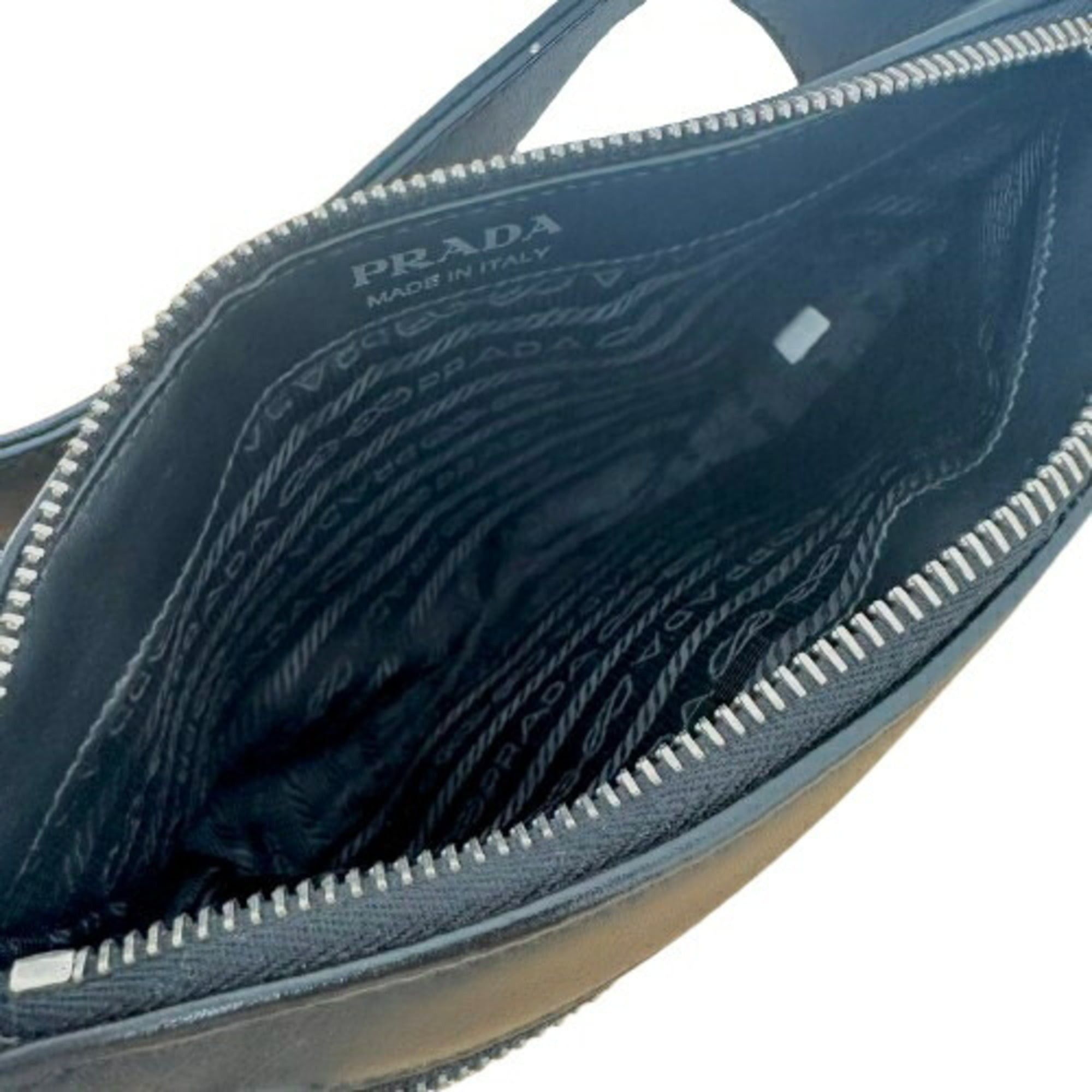 Prada PRADA IMPUNTURE Waist Bag/Body Bag 1BL008 NERO Black Leather Size ONE SIZE - 8 Thumbnail