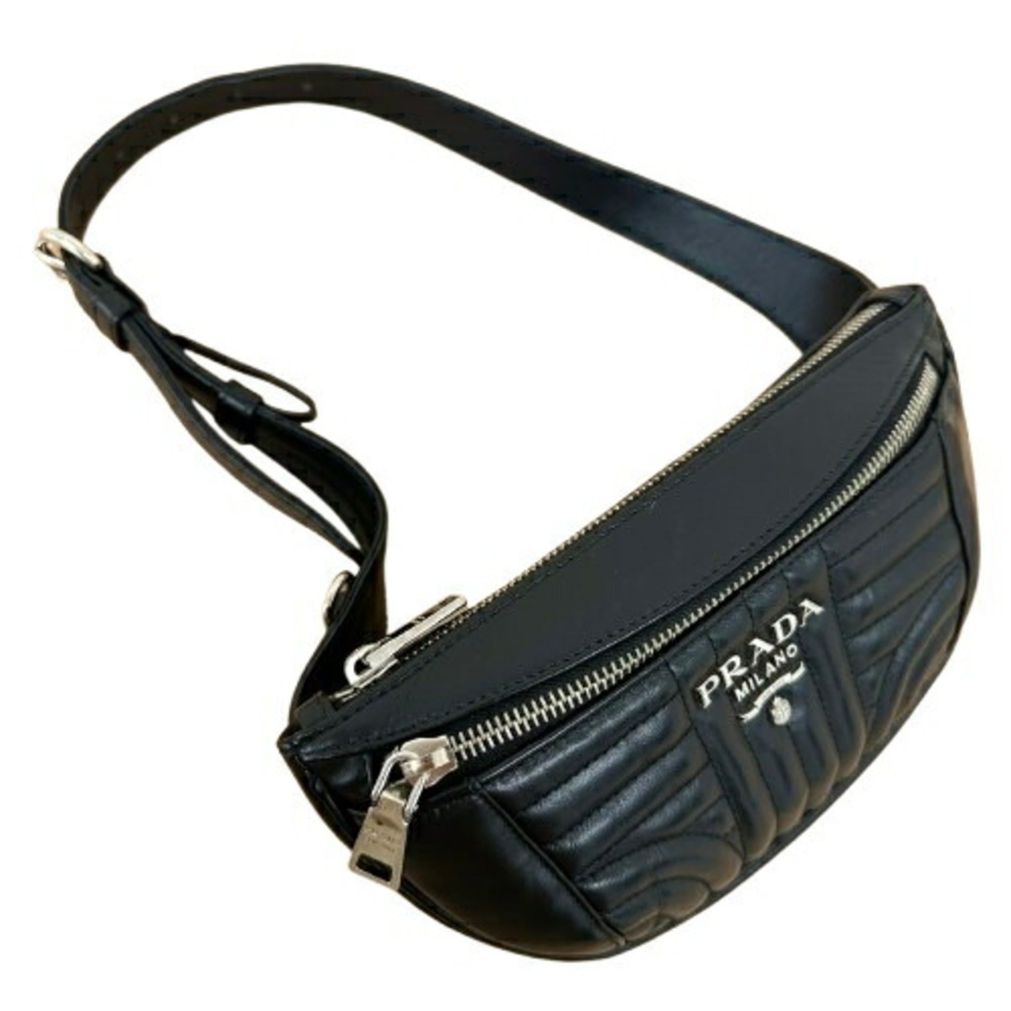 Prada PRADA IMPUNTURE Waist Bag/Body Bag 1BL008 NERO Black Leather Size ONE SIZE - 6 Thumbnail