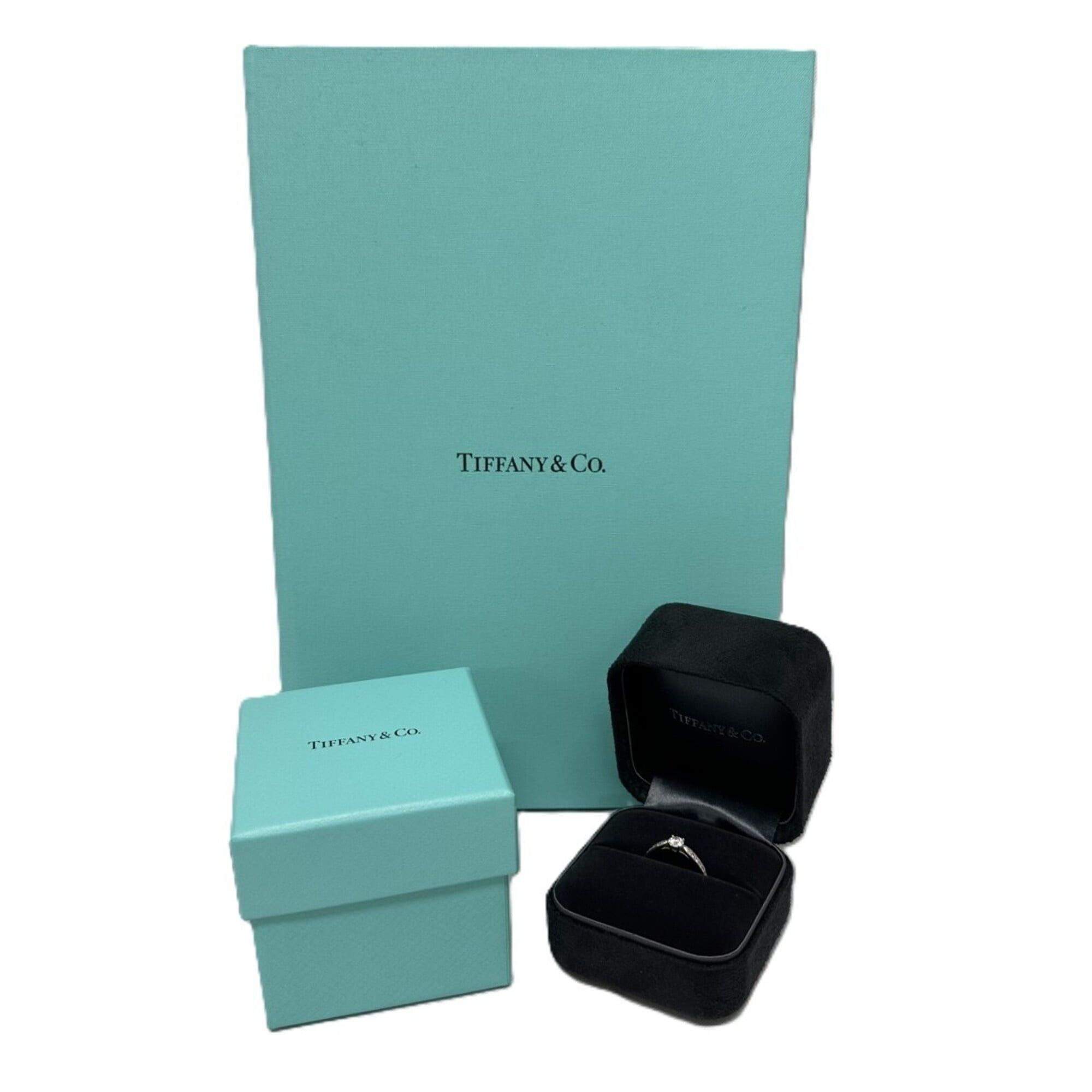 Tiffany & Co. TIFFANY & Co. Tiffany Solitaire Harmony Ring, Pt950, 0.35ct Diamond, Size 13, D-VS1-3EX, Engraved, Women's. Size ONE SIZE - 10 Thumbnail
